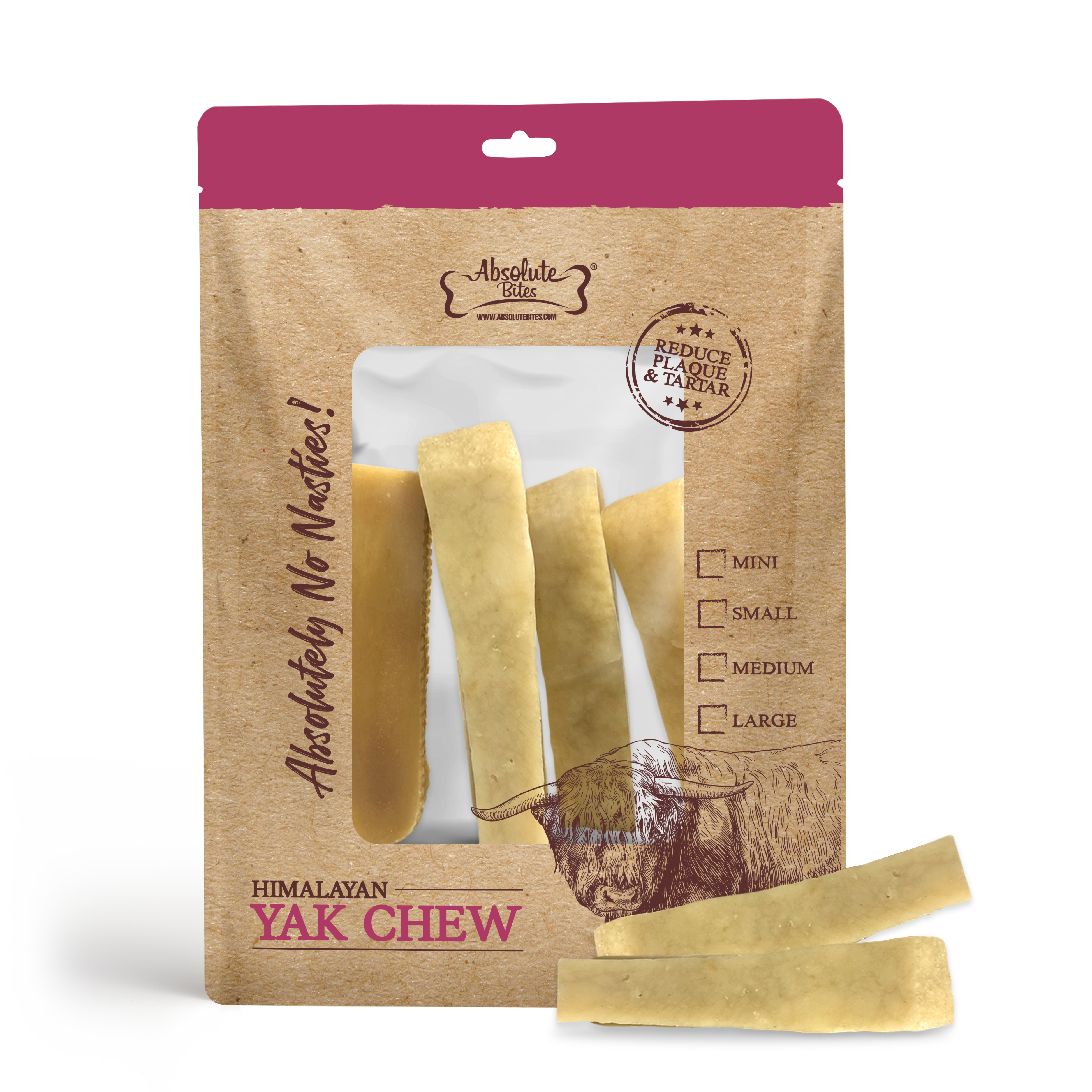 Absolute Bites Organic Himalayan Yak Chew (Small) 4pcs