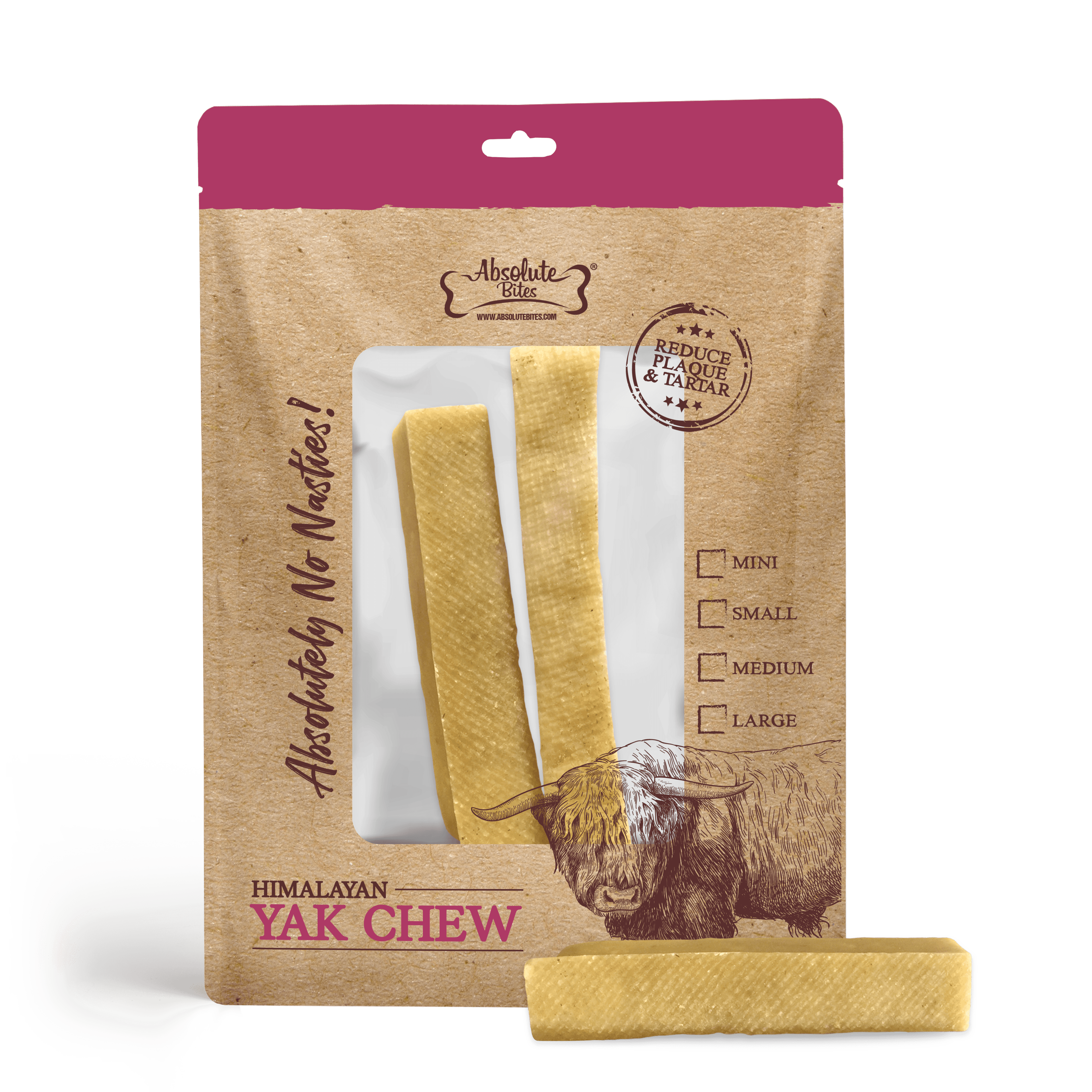 Absolute Bites Organic Himalayan YakChew (Medium) 2pcs