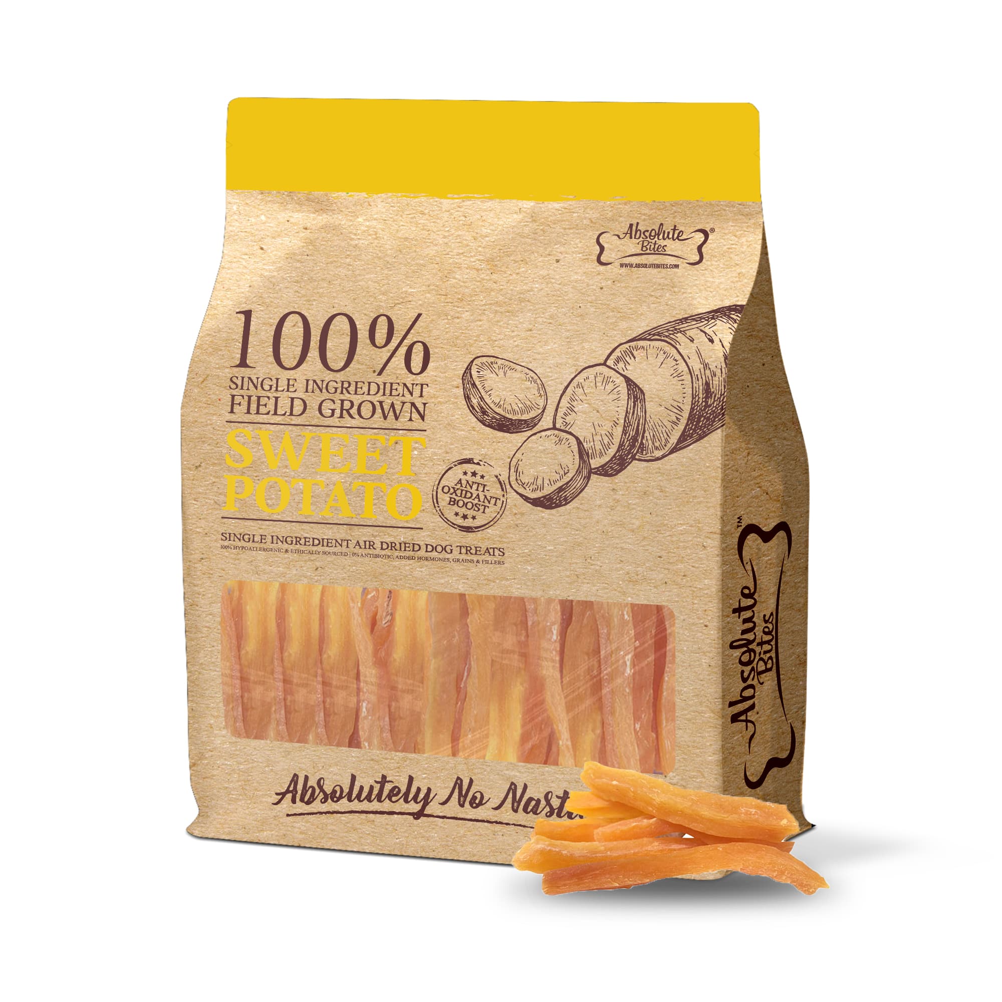 Absolute Bites Single Ingredient Air Dried Treats for Dogs - Sweet Potato (900g)