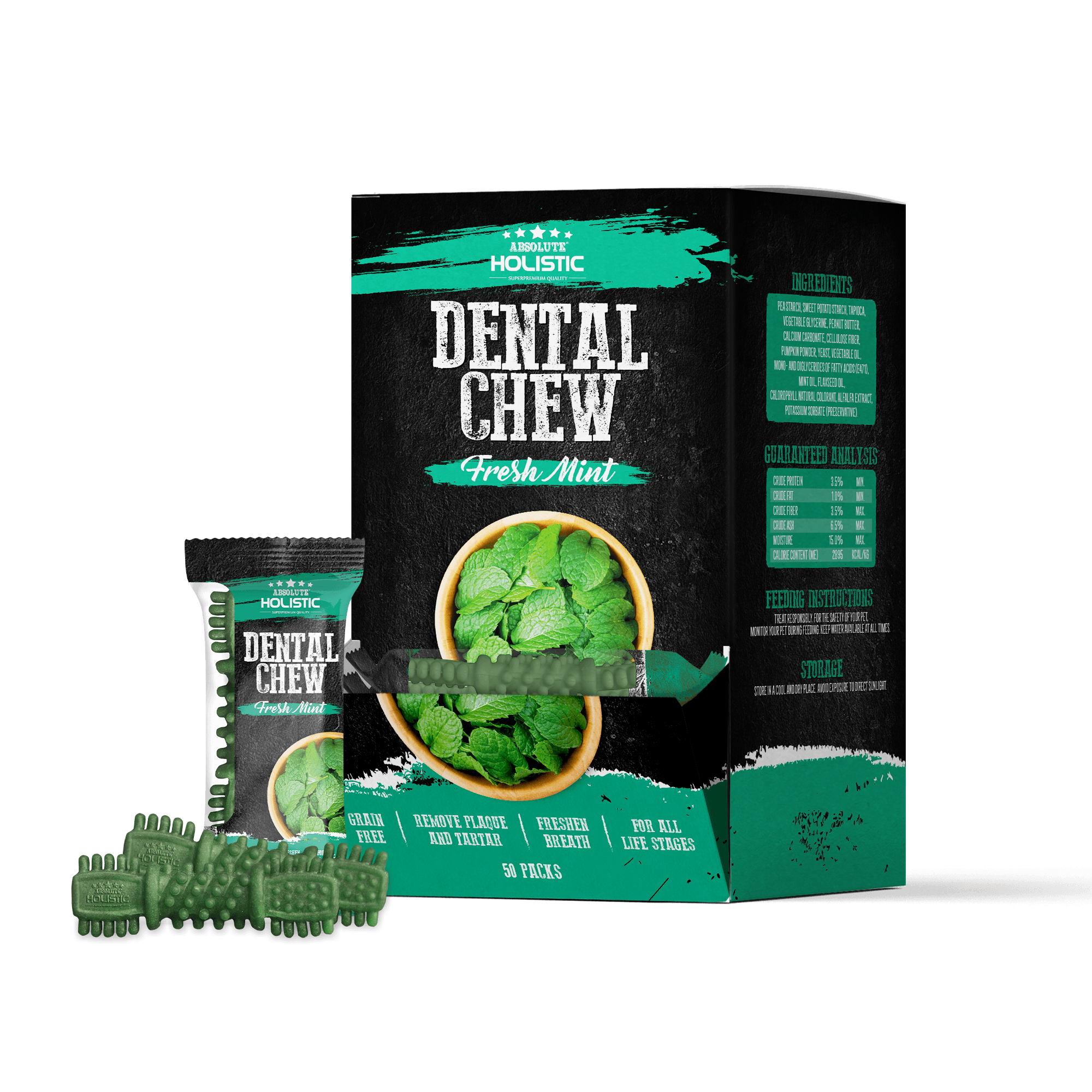 Absolute Holistic Fresh Mint Dental Chew 4" (25g/pc) (Box)