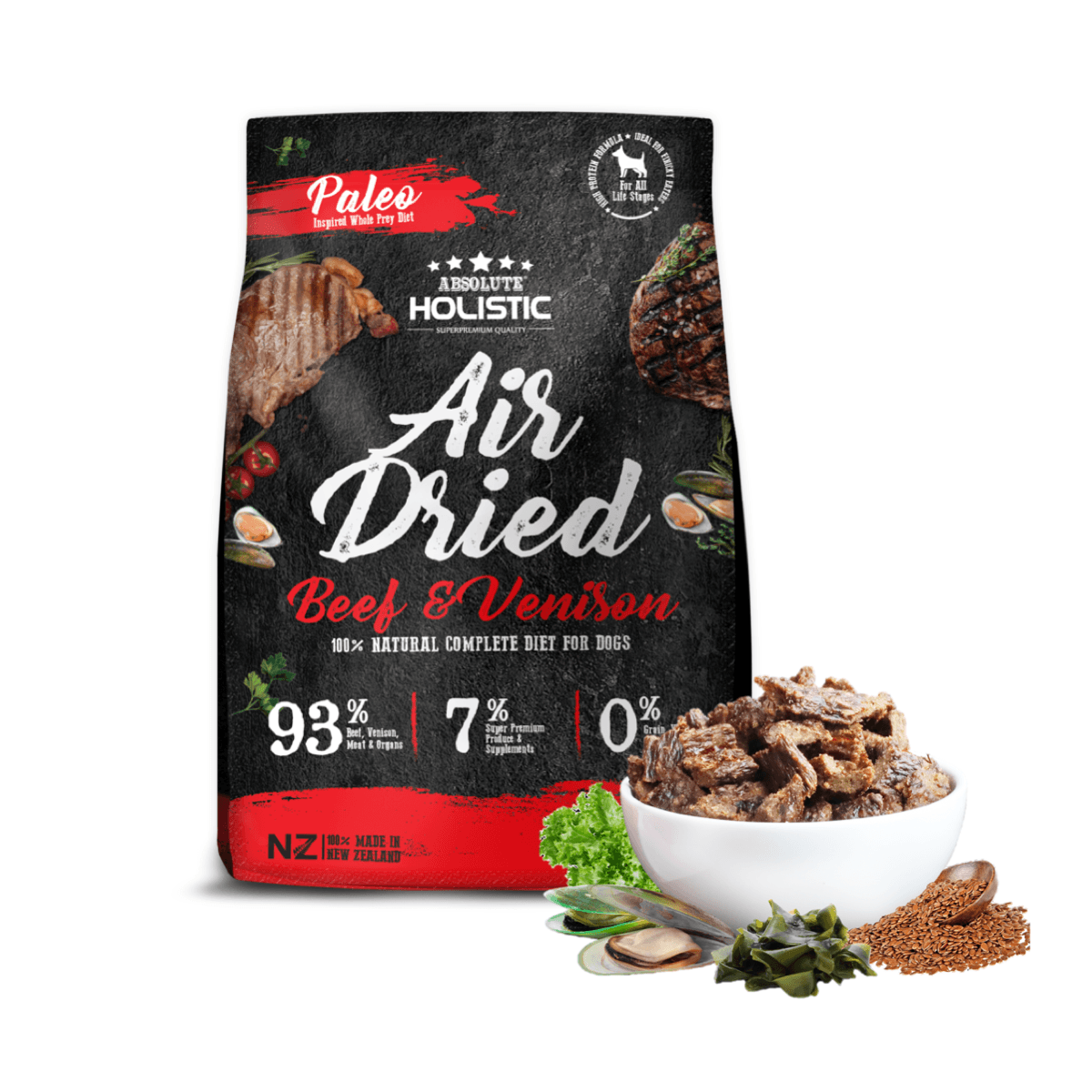 Absolute Holistic Air Dried Beef & Venison For Dog 1kg