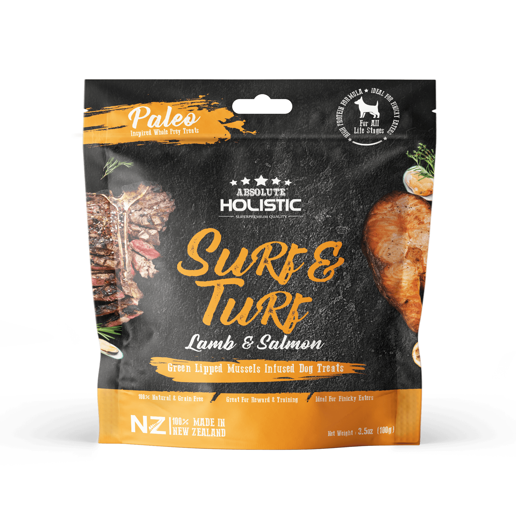 Absolute Holistic Air Dried Treats for Dogs - Surf & Turf (100g)