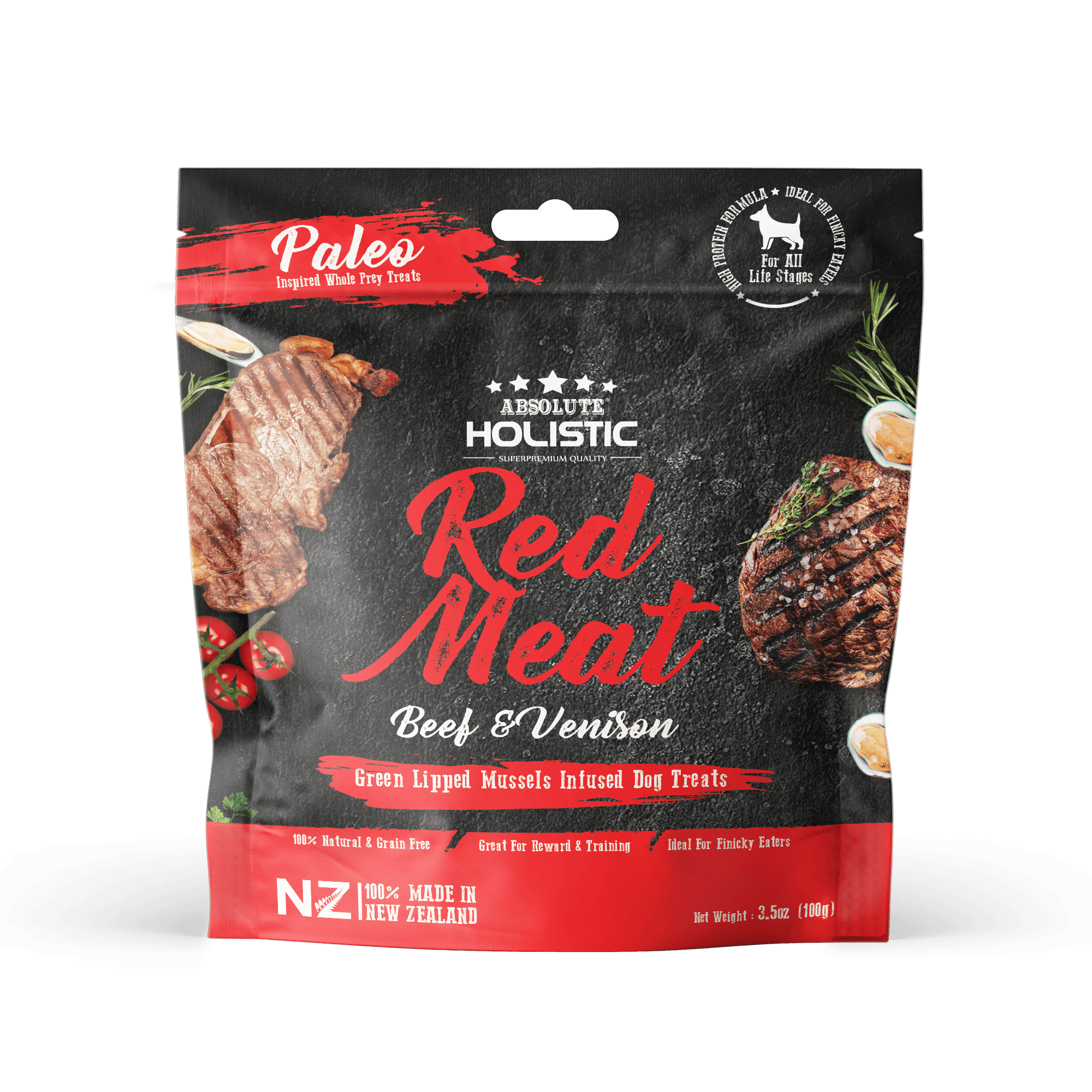 Absolute Holistic Air Dried Treats for Dogs - Red Meat (100g)