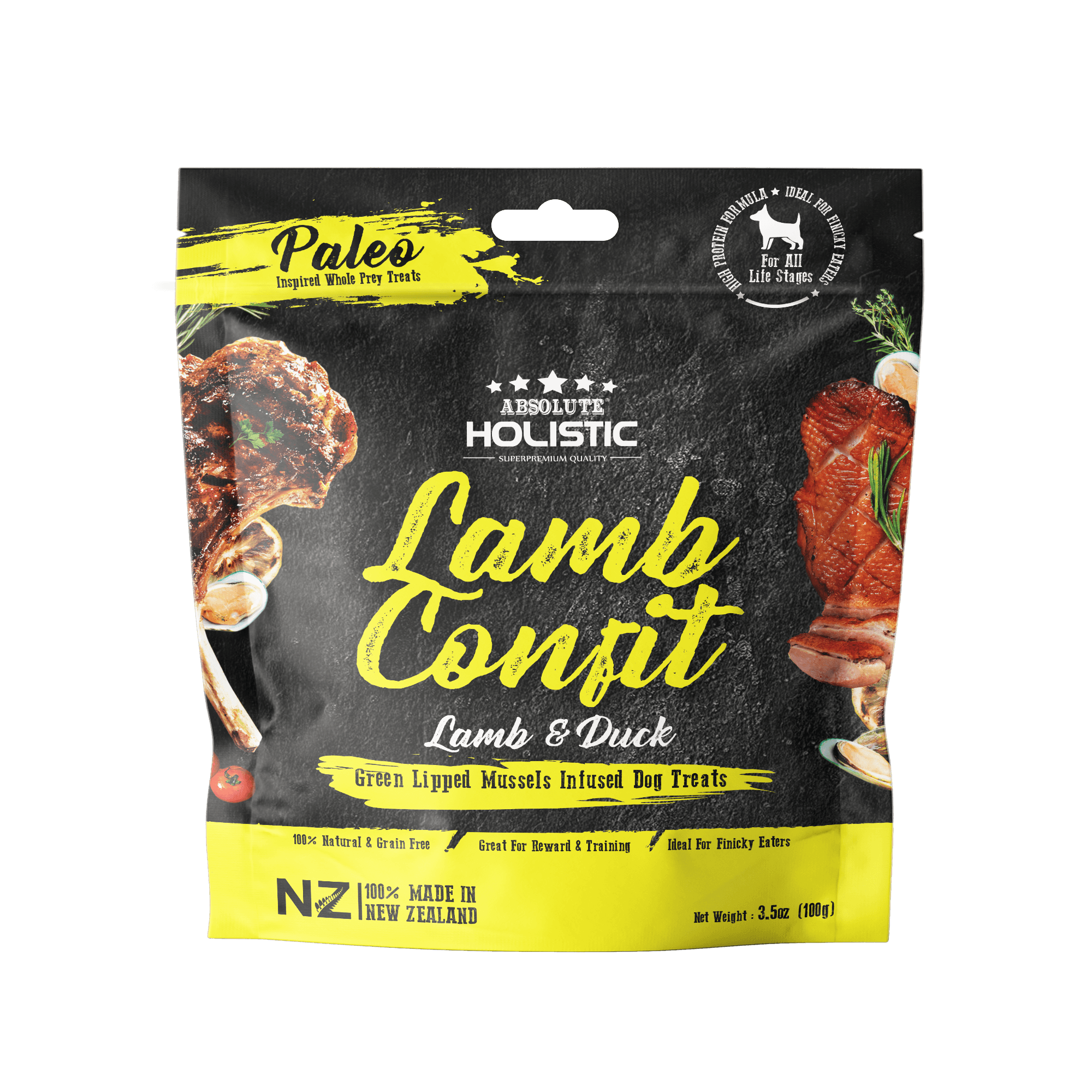 Absolute Holistic Air Dried Treats for Dogs - Lamb Confit (100g)