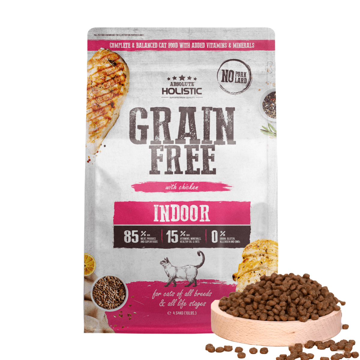 Absolute Holistic Grain Free Dry Cat Food - Indoor (10lbs)