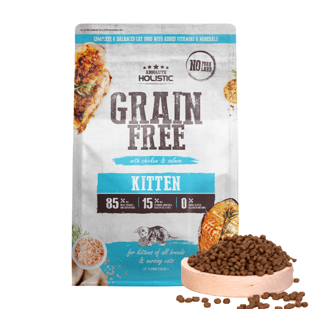 Absolute Holistic Grain Free Dry Cat Food - Kitten (10lbs)