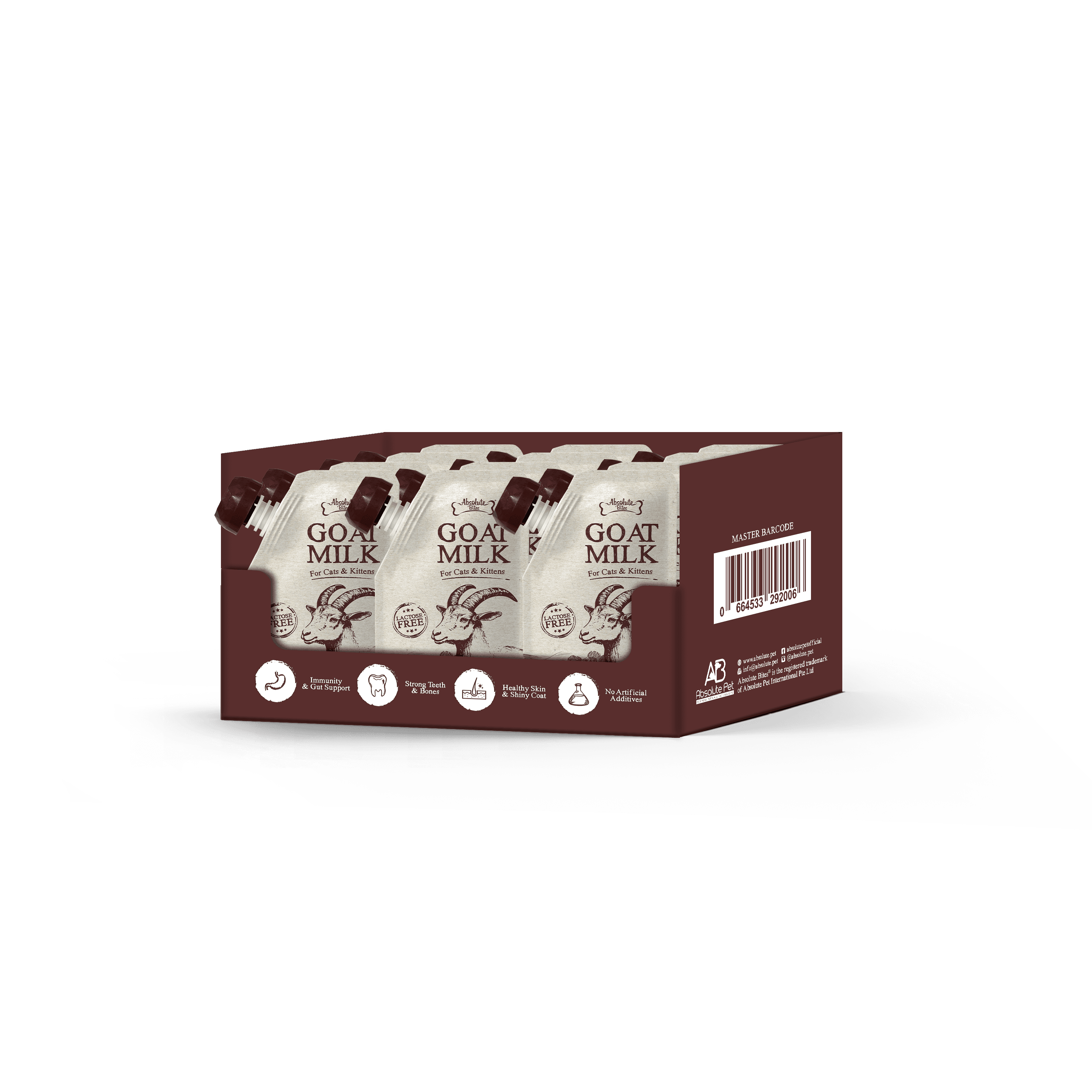 Absolute Bites Lactose-Free Goat Milk for Cats & Kittens (150ml) | Ctn of 12 #NEW