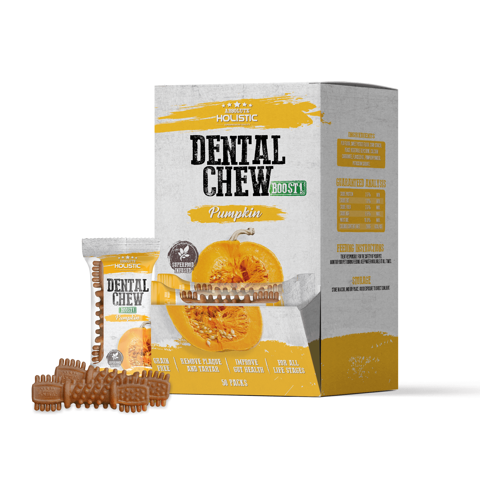Absolute Holistic Pumpkin Boost Dental Chew 4" (25g/pc) (Box)