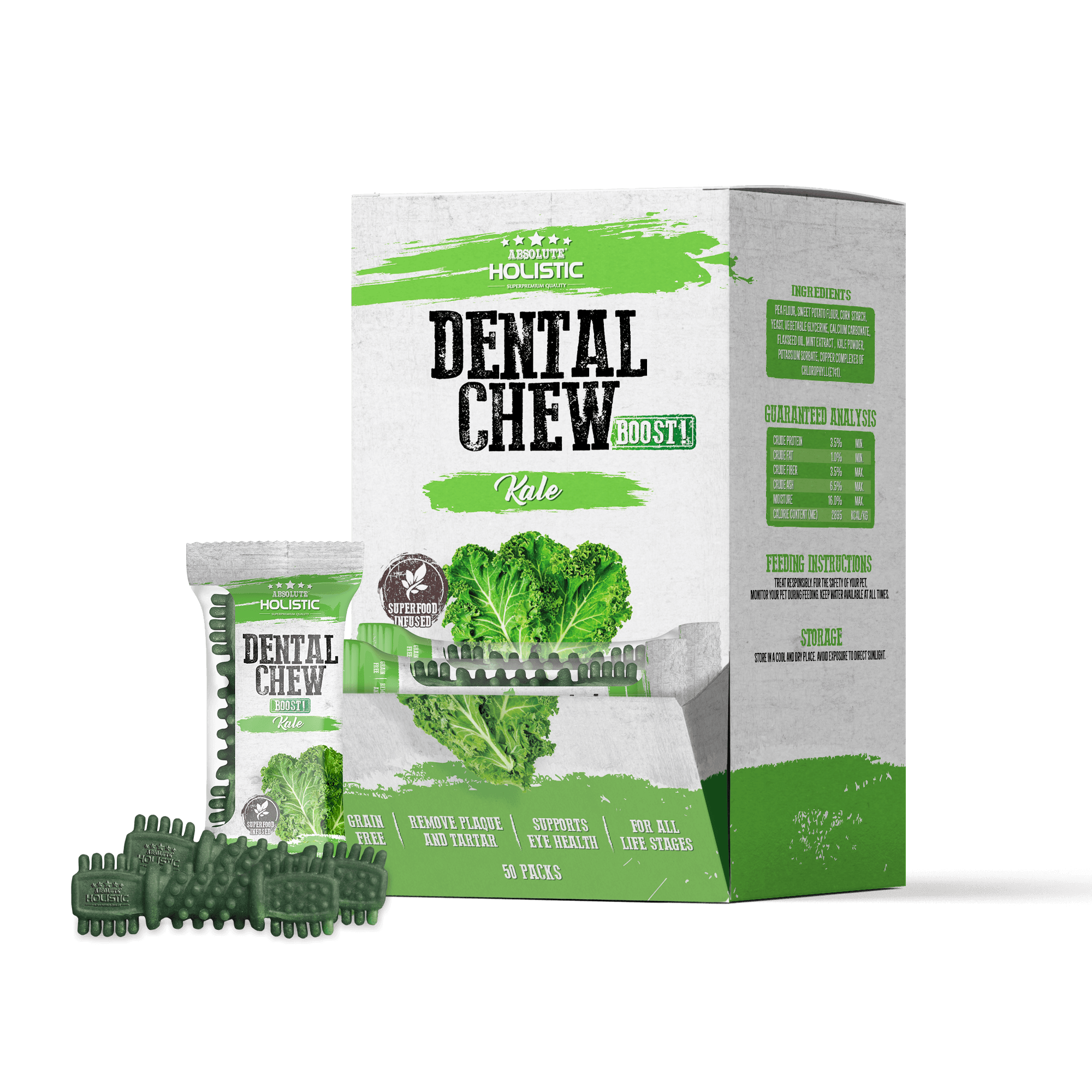 Absolute Holistic Kale Boost Dental Chew 4" (25g/pc) (Box)