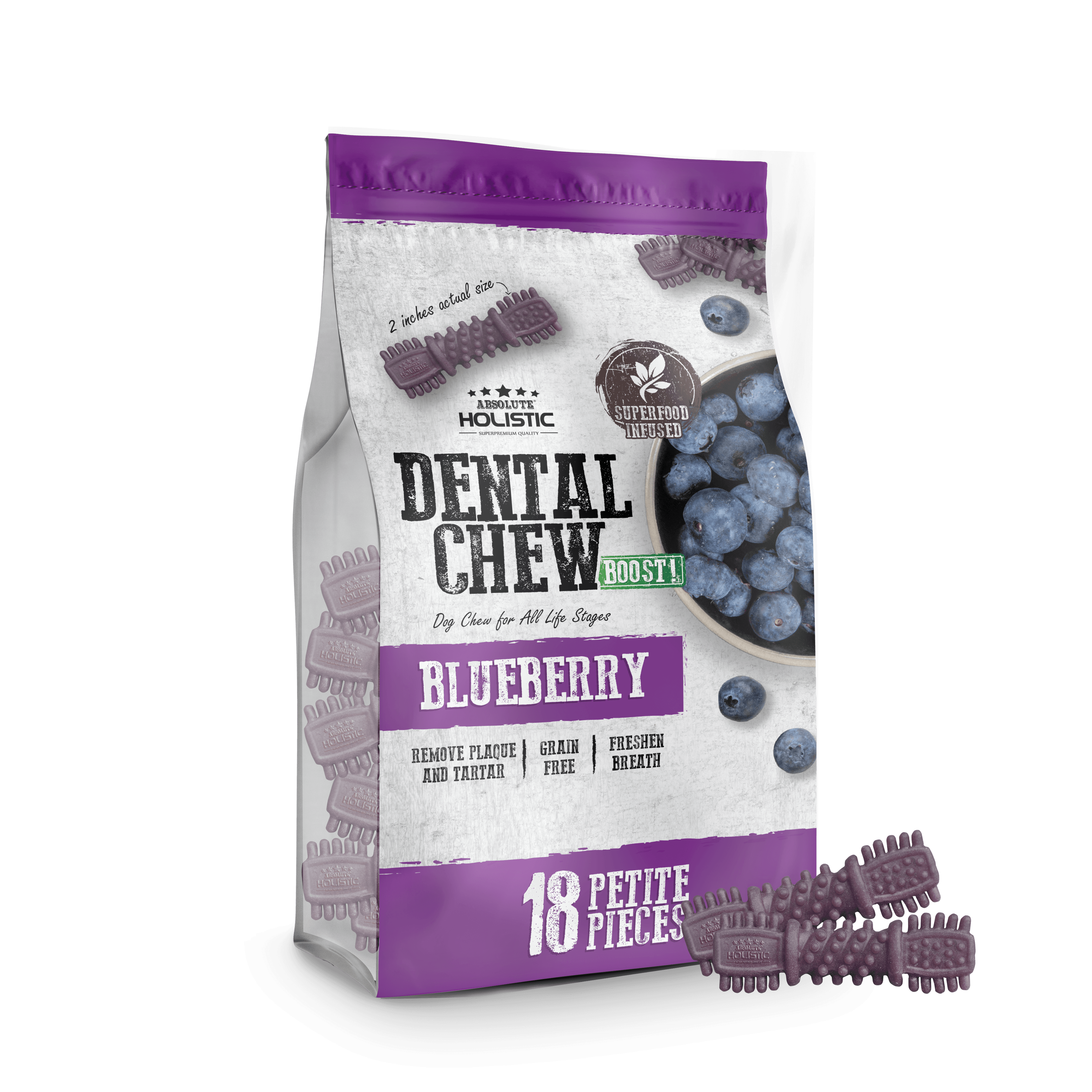 Absolute Holistic Blueberry Boost Dental Chew for Dogs (160g)