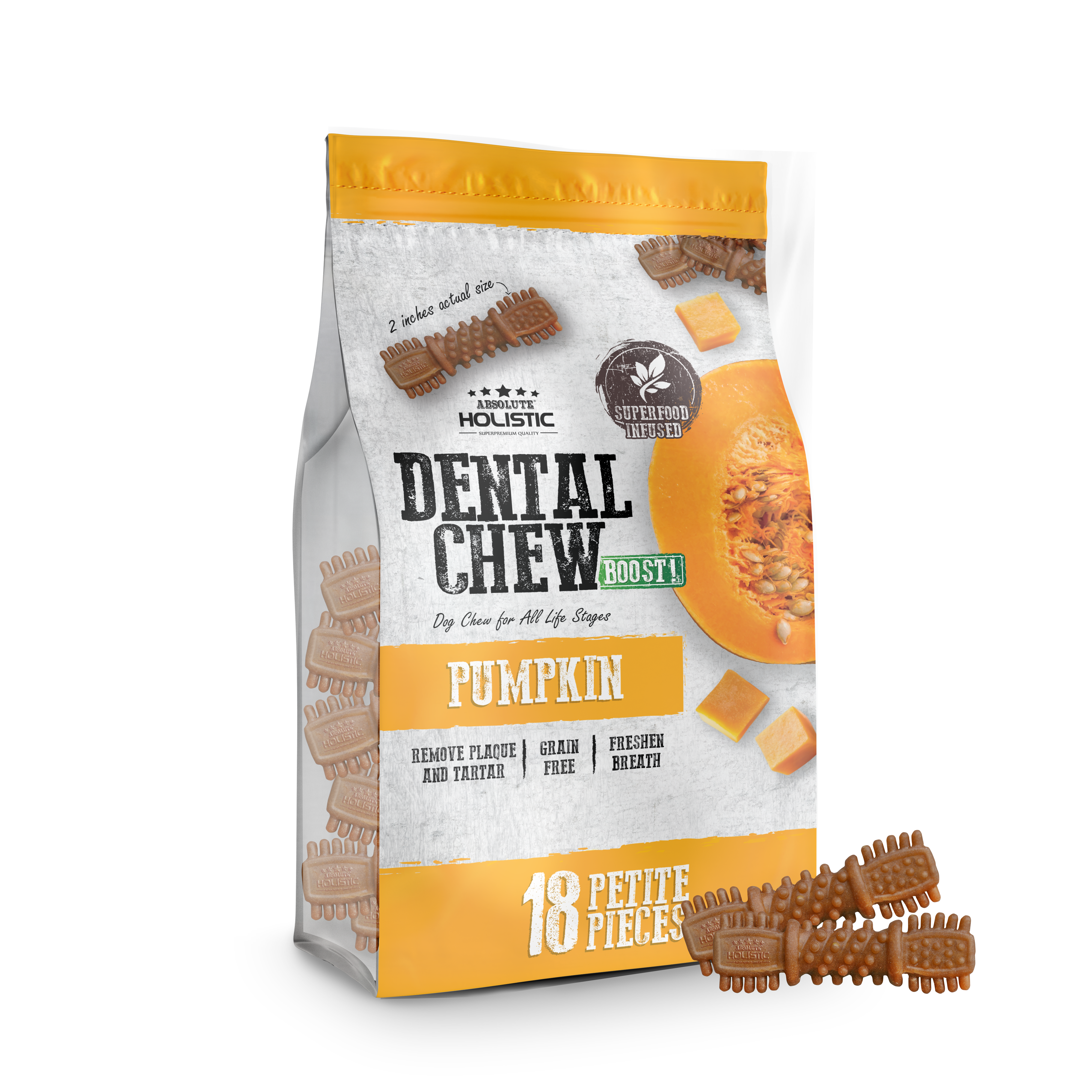 Absolute Holistic Pumpkin Boost Dental Chew for Dogs (160g)