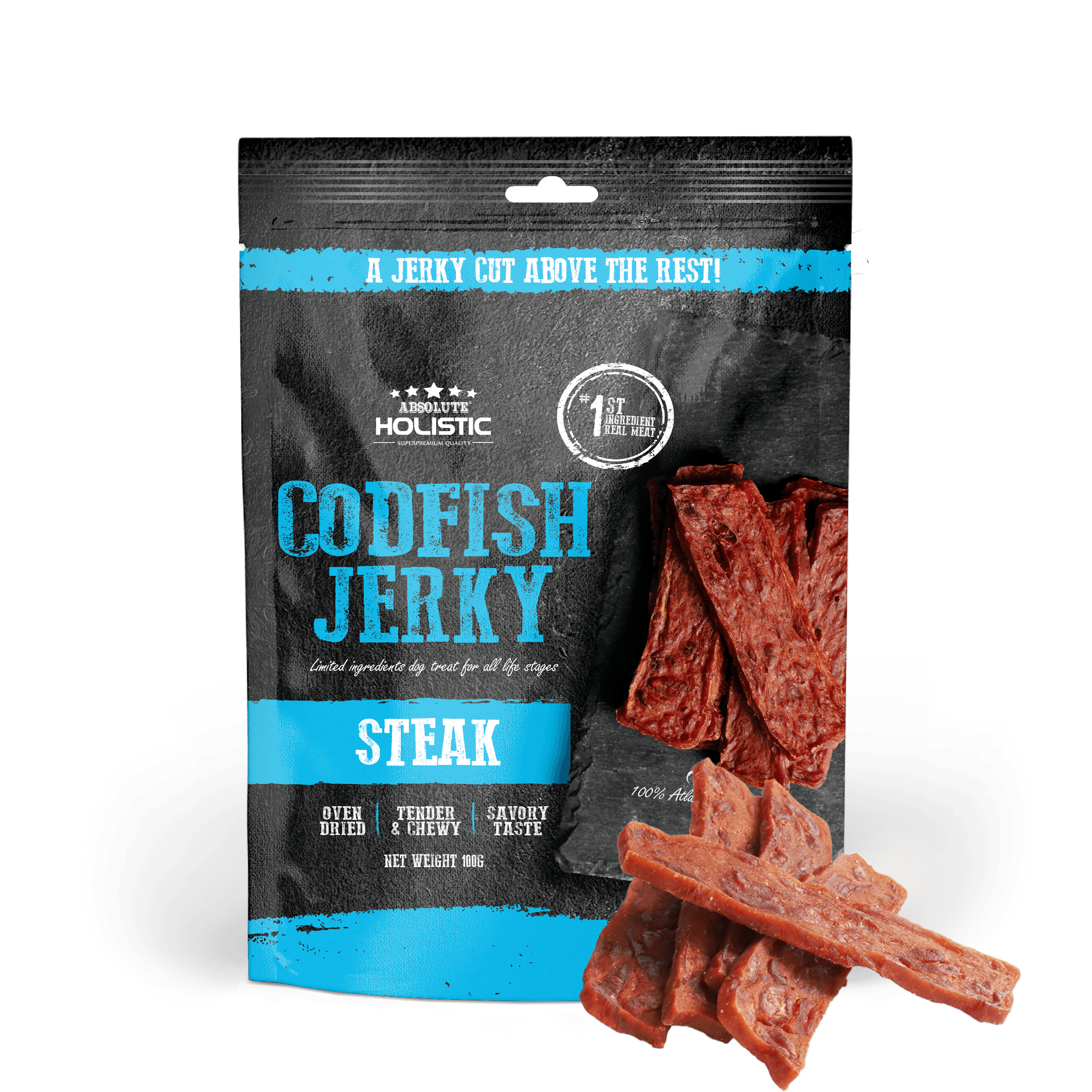 Absolute Holistic Jerky Limited Ingredient Dog Treat - Codfish Steak (100g)