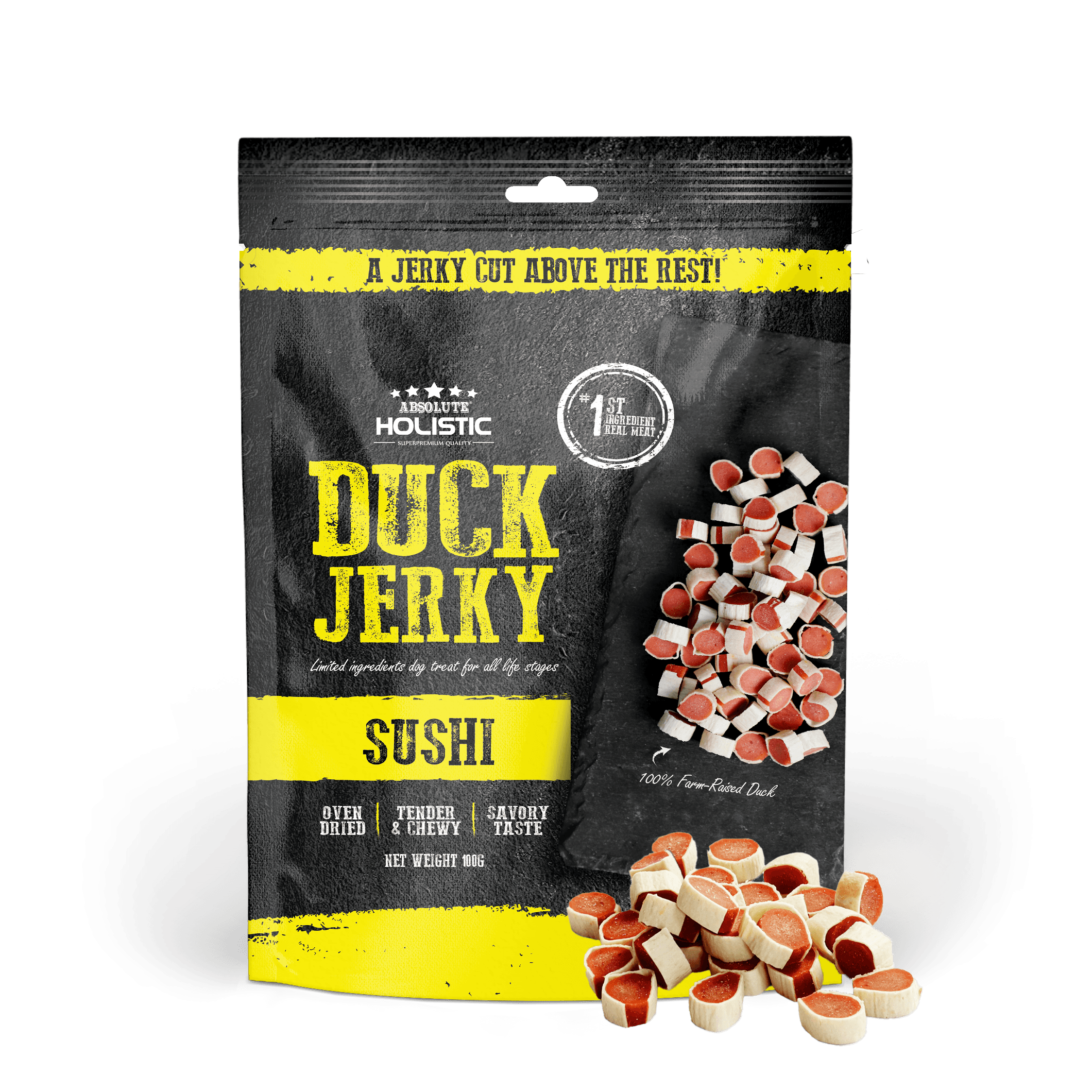 Absolute Holistic Jerky Limited Ingredient Dog Treat - Duck Sushi (100g)