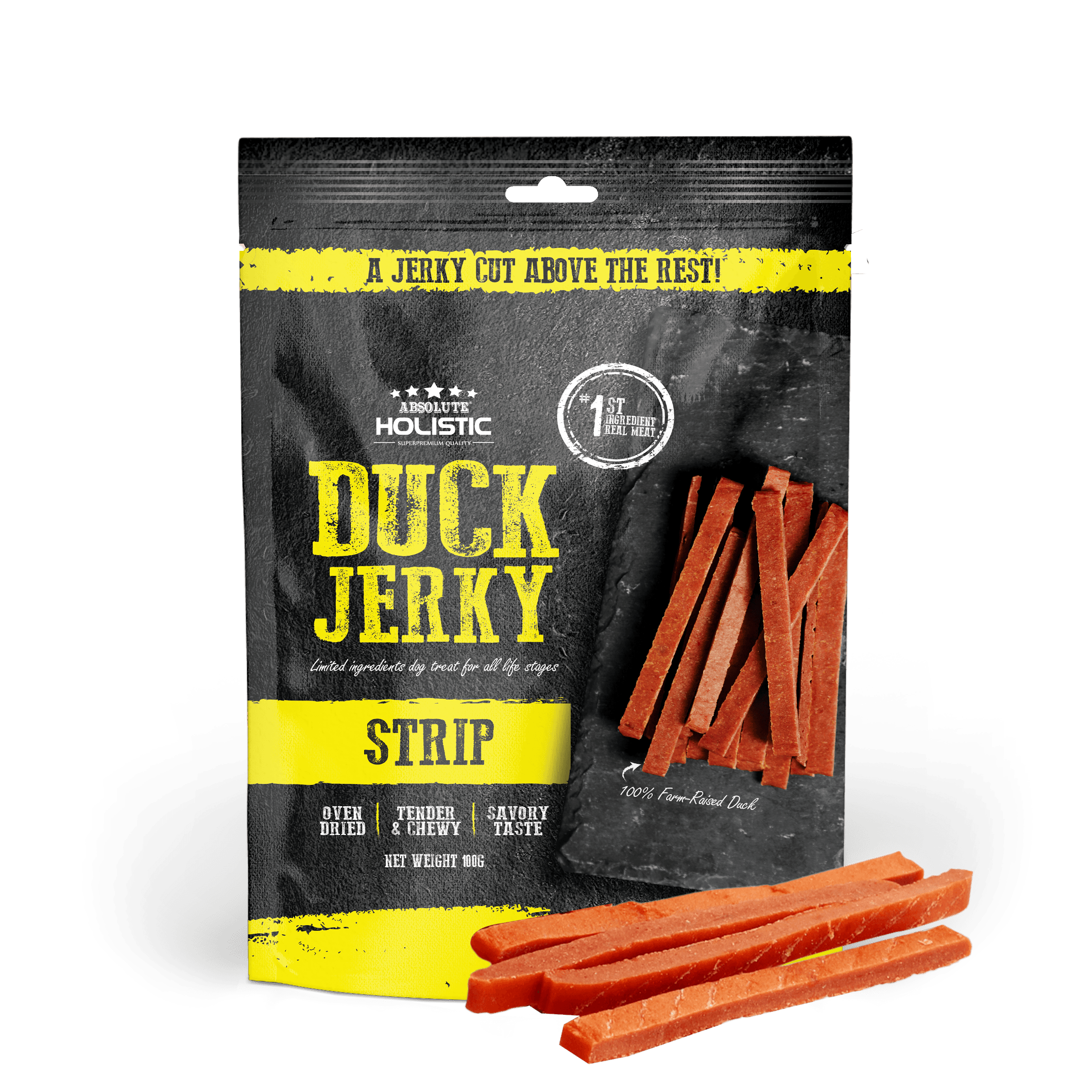 Absolute Holistic Jerky Limited Ingredient Dog Treat - Duck Strip (100g)