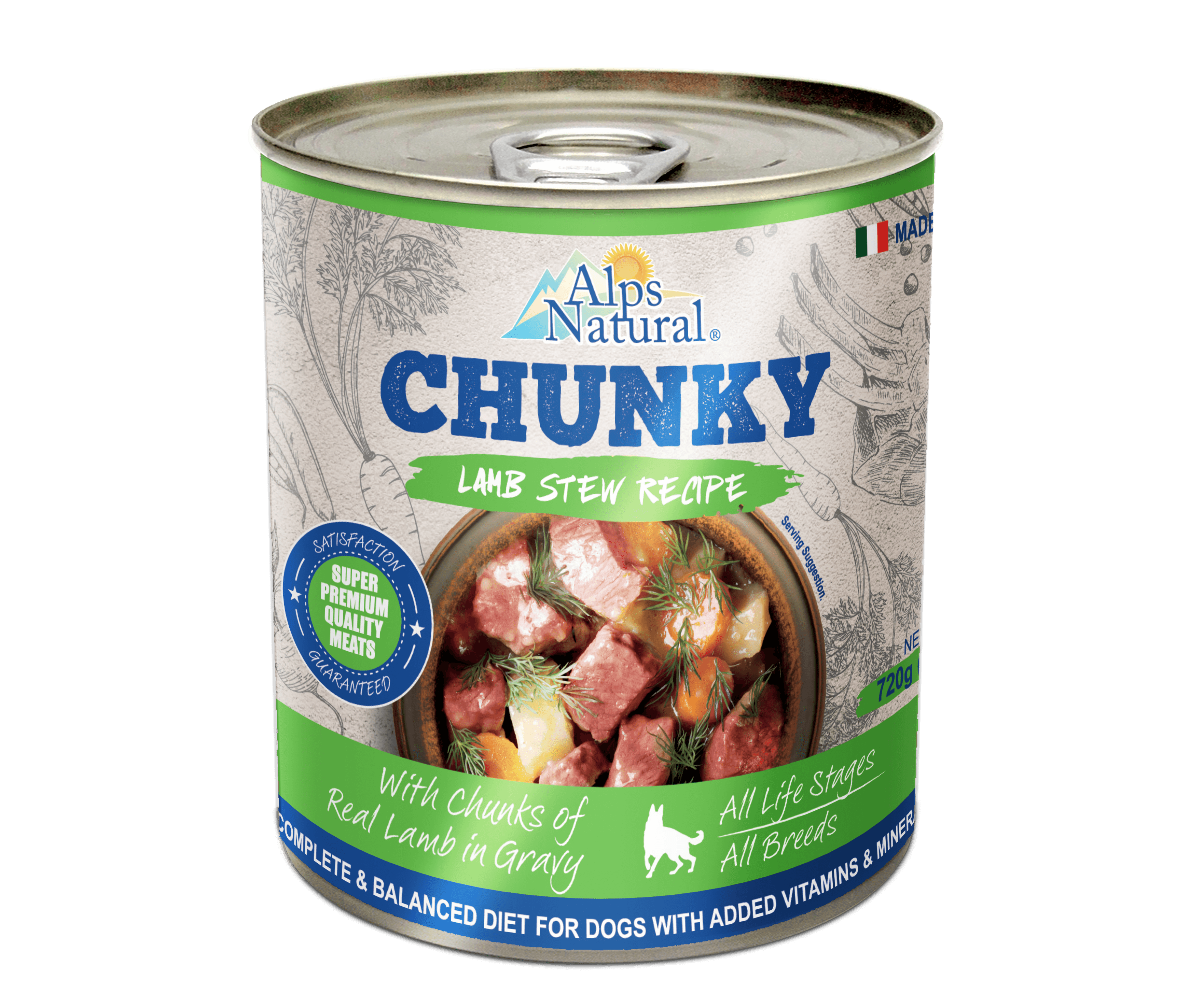 Alps Natural Chunky Lamb Stew Recipe Dog Canned Food (720g)