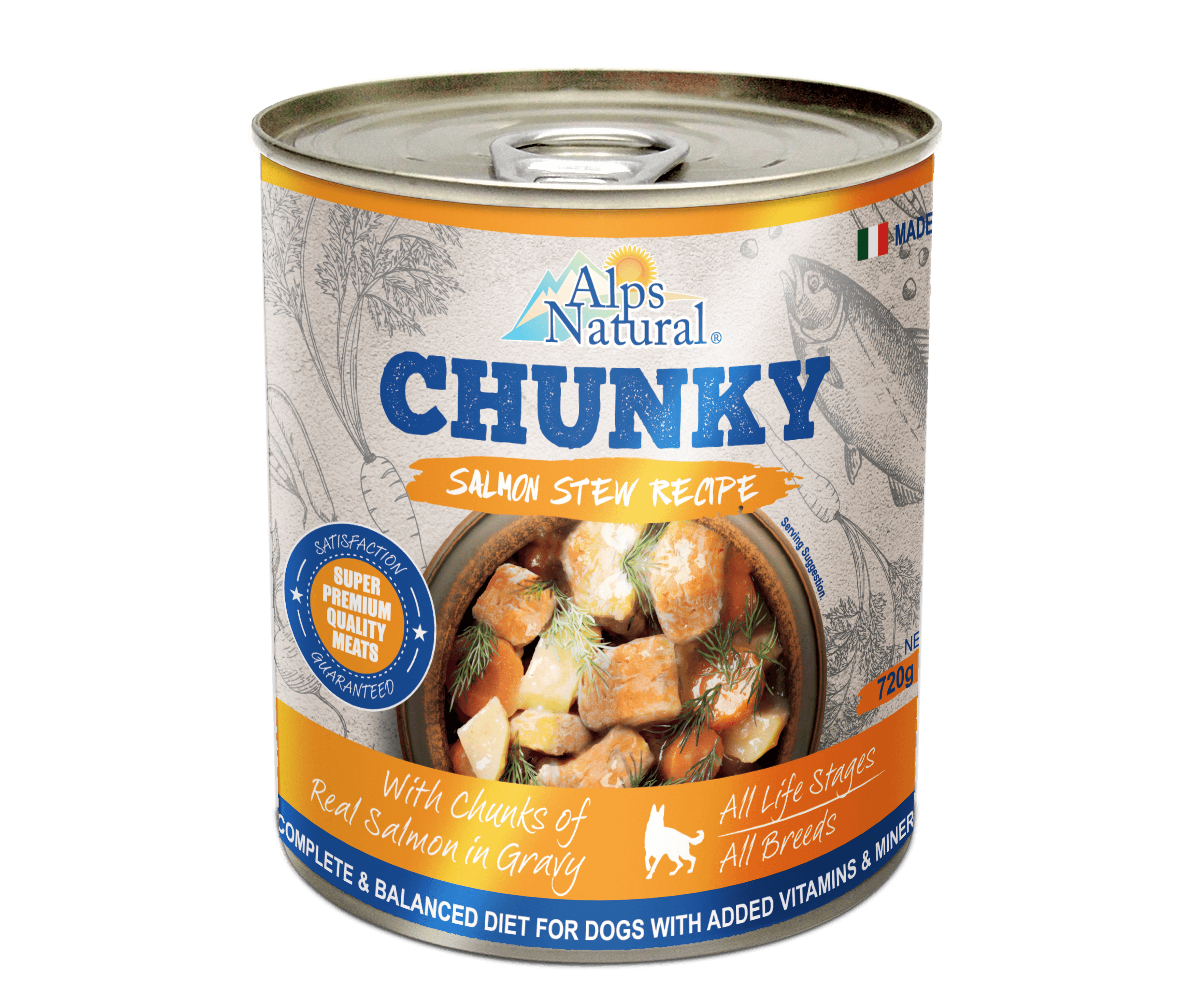 Alps Natural Chunky Salmon Stew Recipe Dog Canned Food (720g)