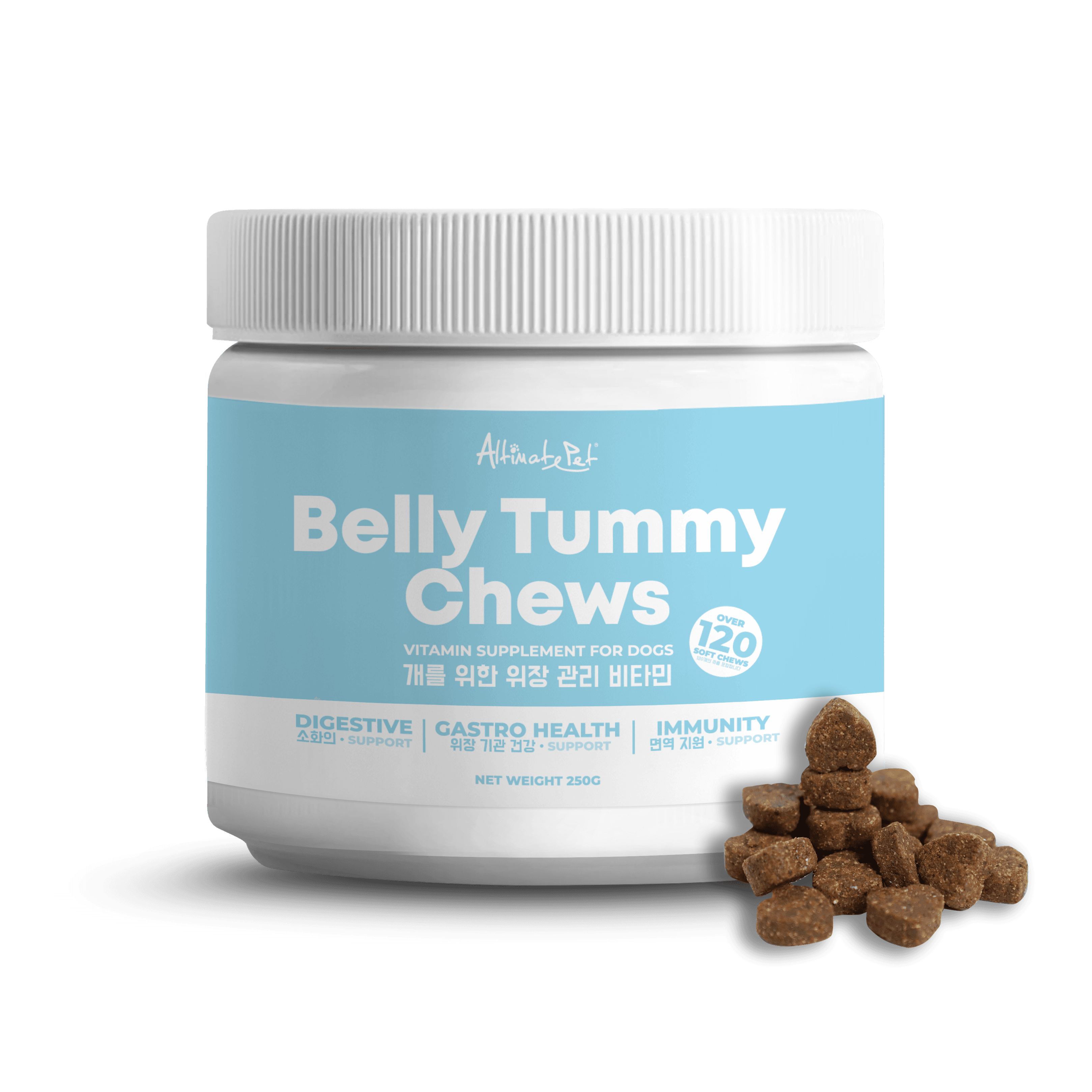 Altimate Pet Belly Tummy Vitamin Supplement For Dogs - Over 120 Soft Chews (250g)