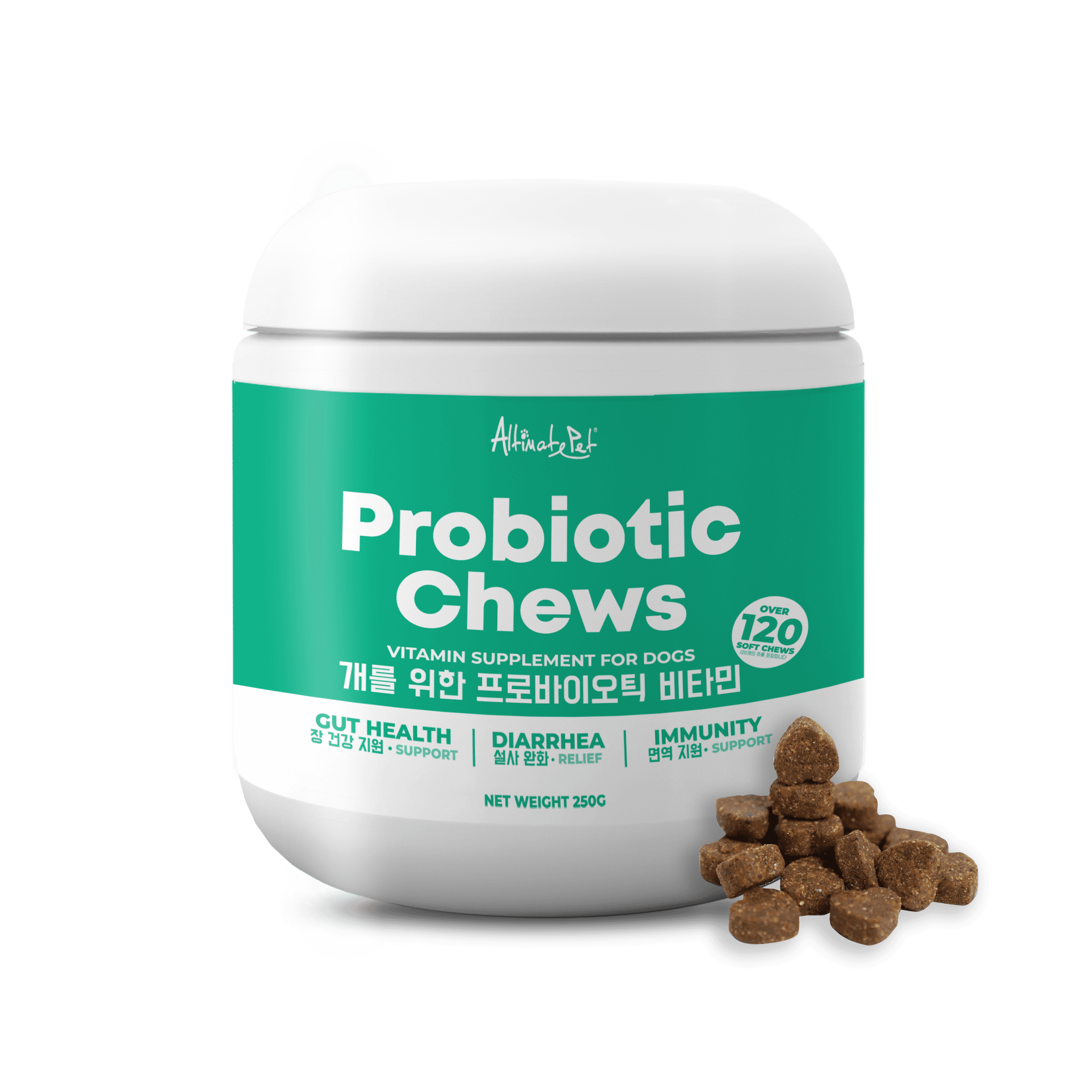 Altimate Pet Probiotic Vitamin Supplement For Dogs - Over 120 Soft Chews (250g)