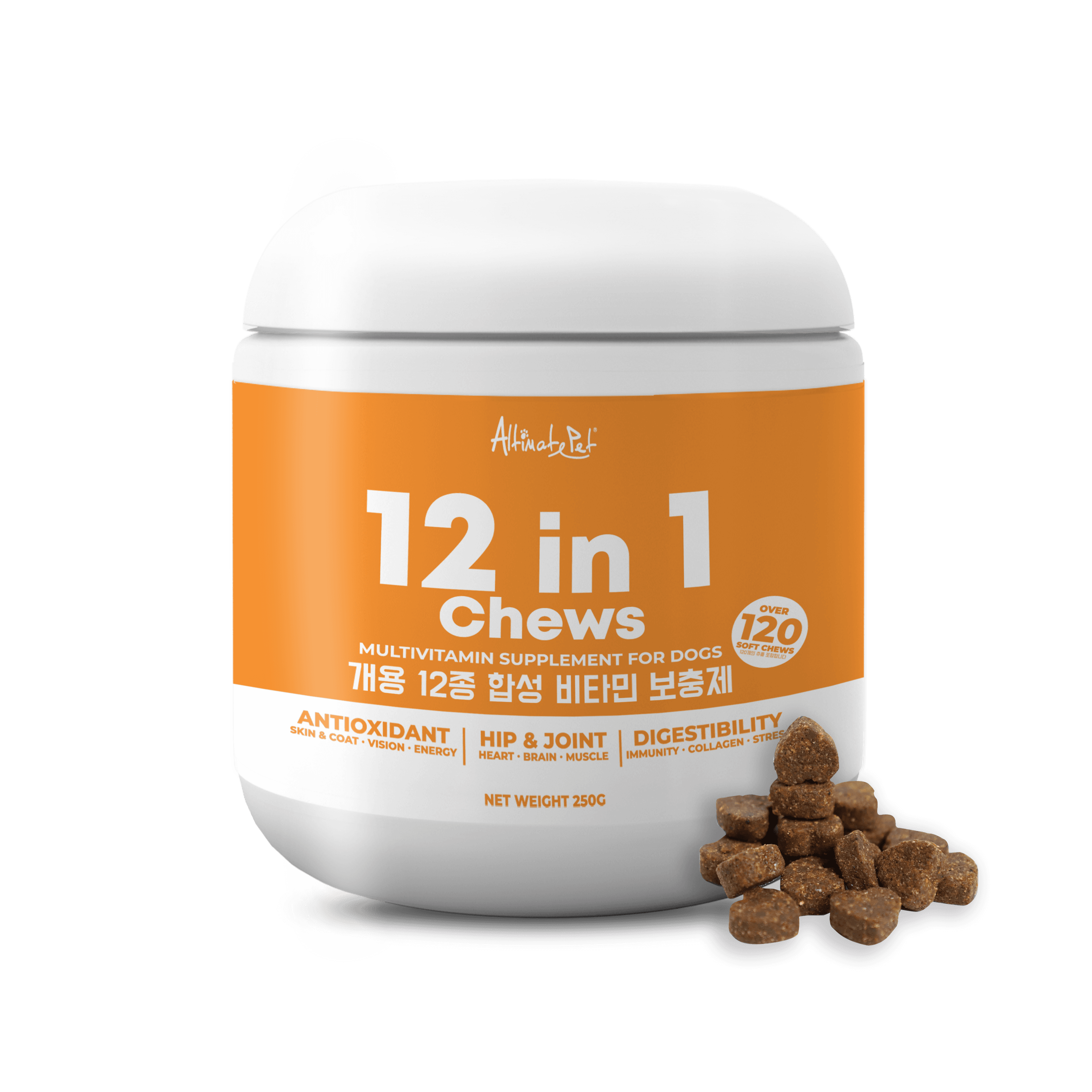 Altimate Pet 12 in 1 Multivitamin Supplement For Dogs - Over 120 Soft Chews (250g)