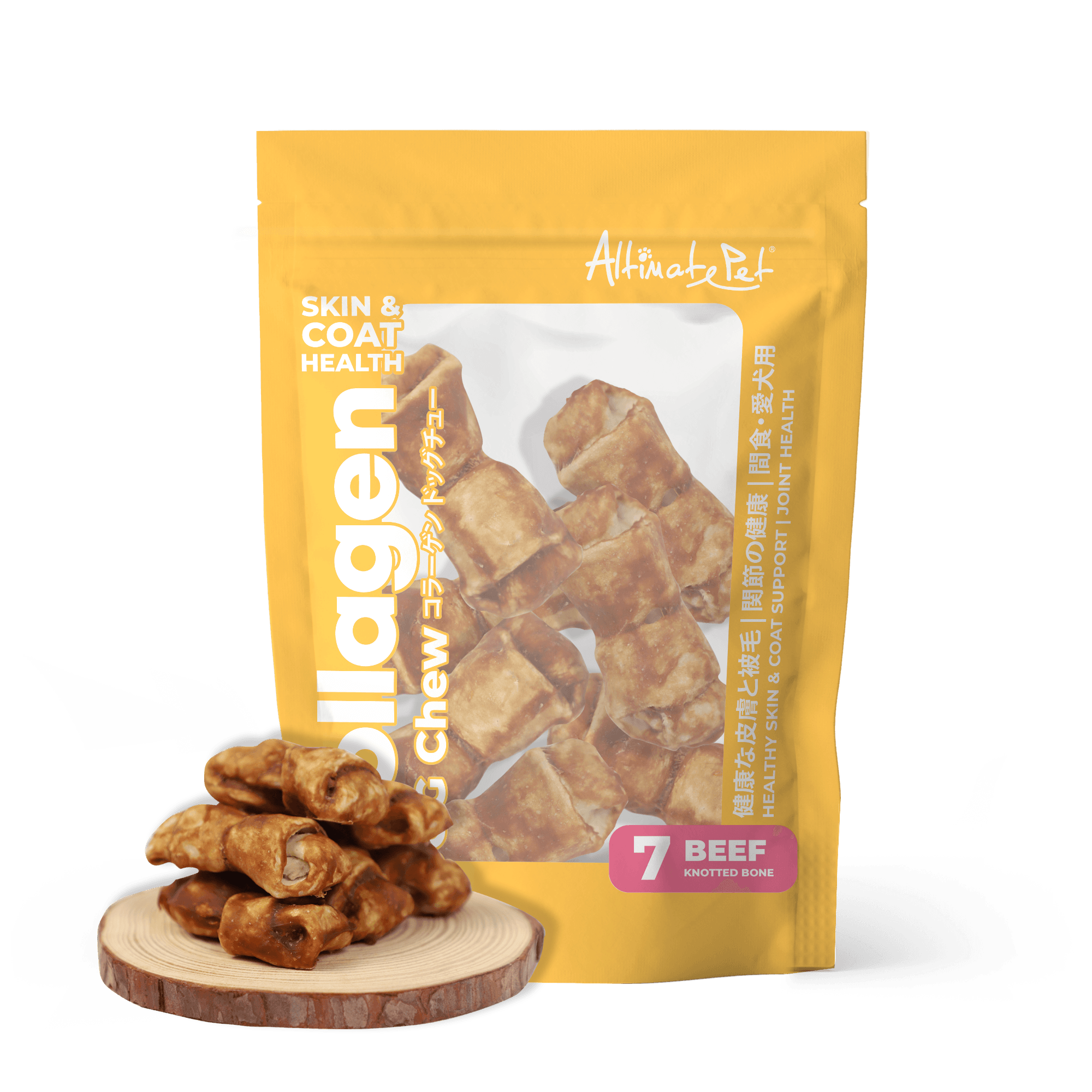 Altimate Pet Collagen Dog Chews - Beef Knotted Bone 7pcs (90g)