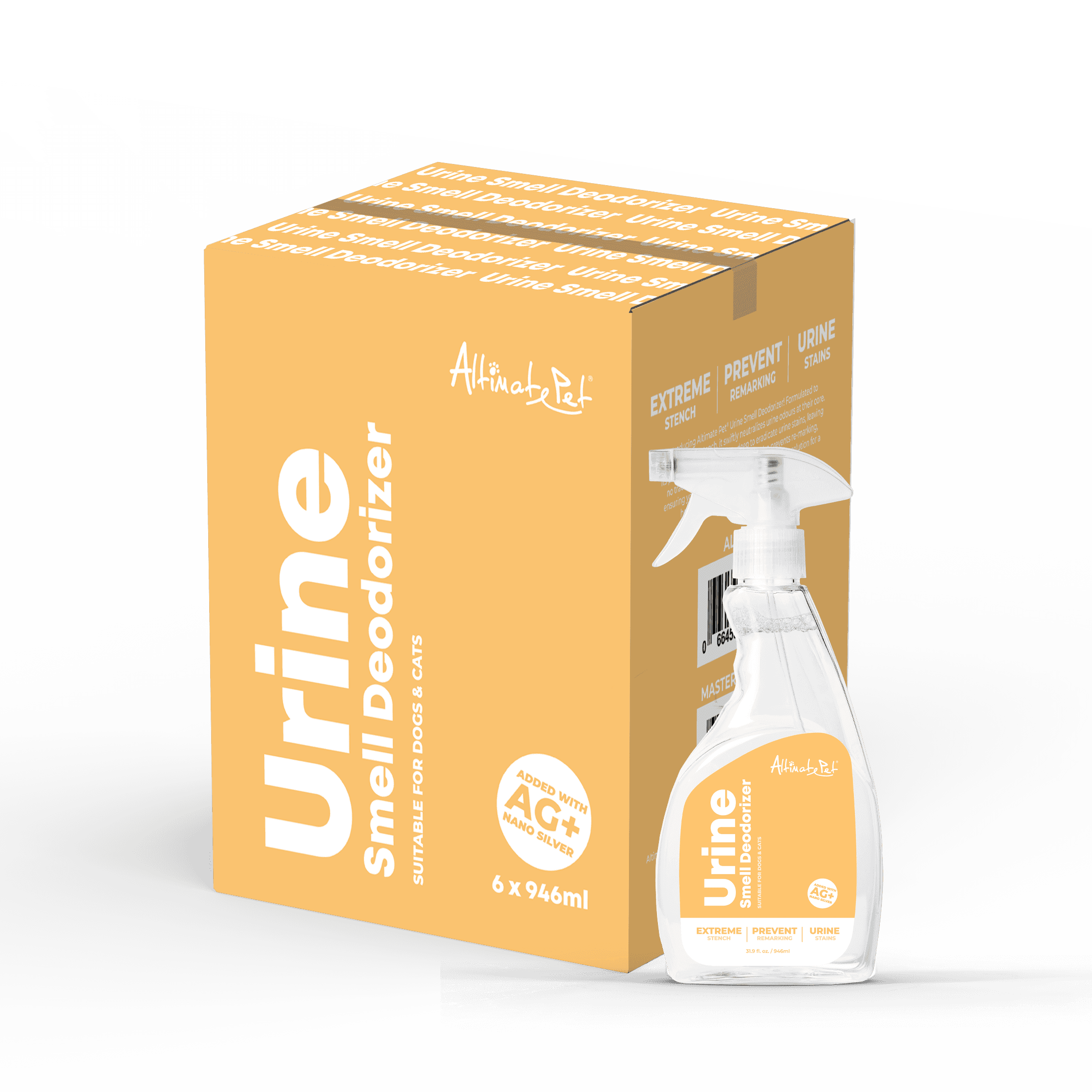 Altimate Pet Urine Odor Deodorizer Spray with Nano Silver For Dogs & Cats 946ml x 6