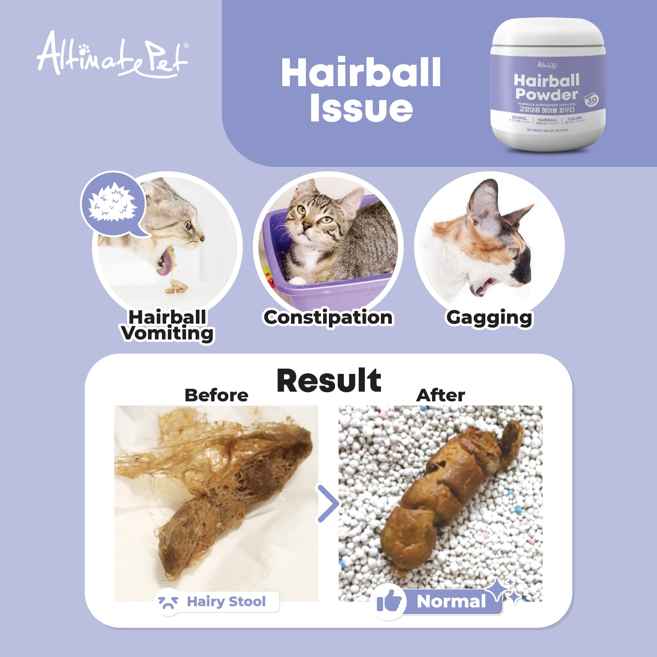 Altimate Pet Supplement Powder for Cats - Hairball Powder (150g)