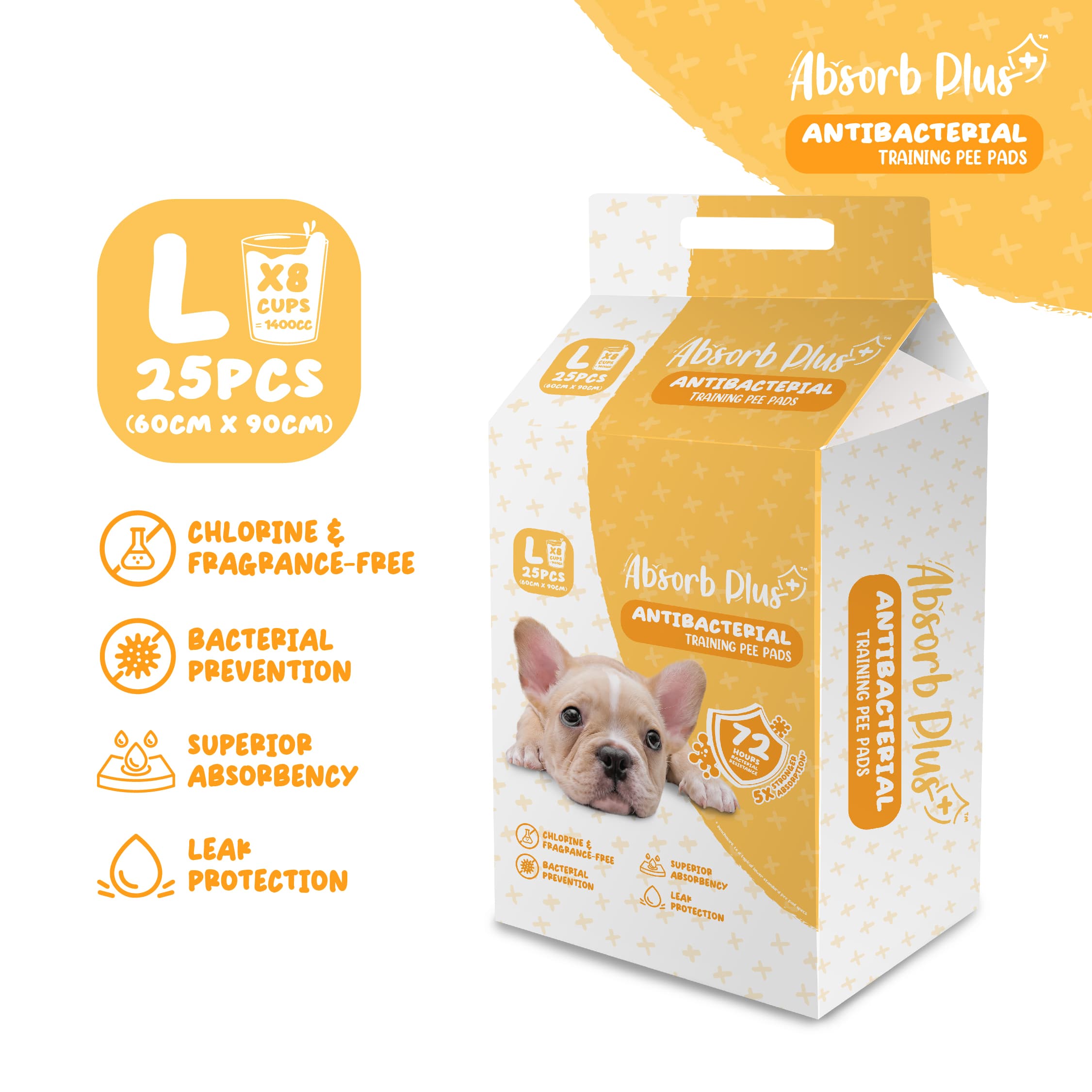 Absorb Plus Antibacterial Pet Sheets (25pcs) 60cm x 90cm