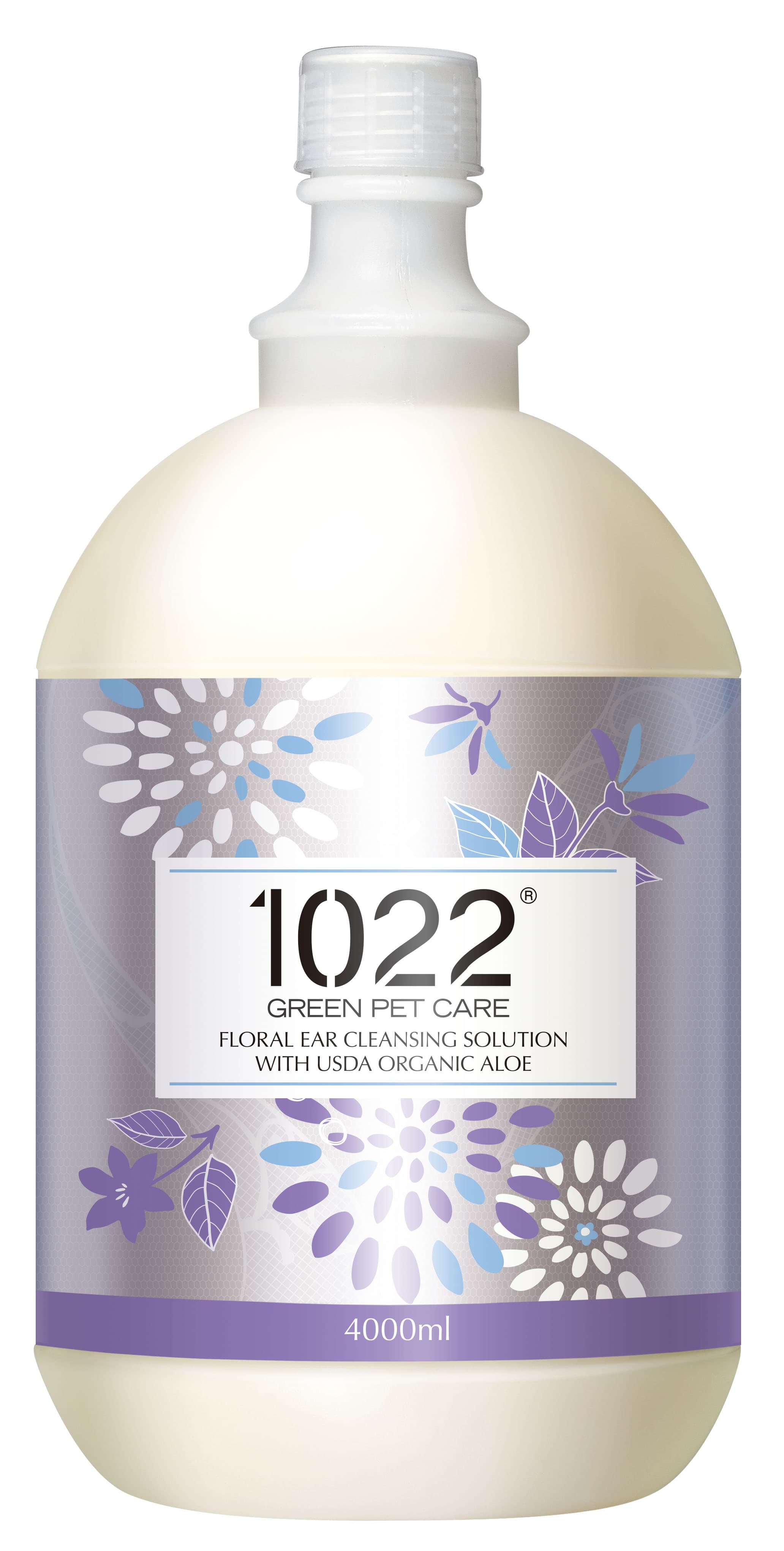 1022® Green Pet Care Floral Ear Cleansing Solution for Dog (USDA Organic Aloe), 4L