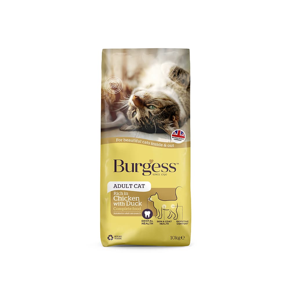 Burgess Adult Dry Cat Food (Chicken & Duck), 10kg