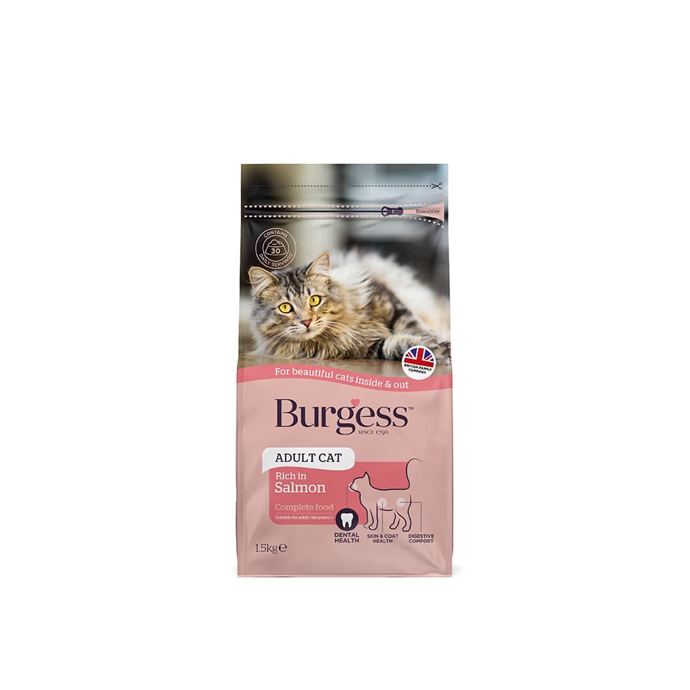Burgess Adult Dry Cat Food (Salmon), 1.5kg