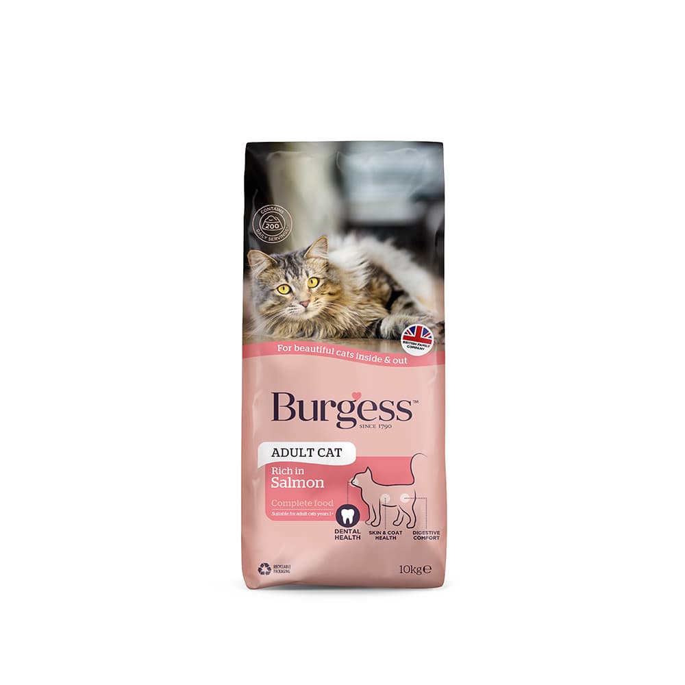 Burgess Adult Dry Cat Food (Salmon), 10kg