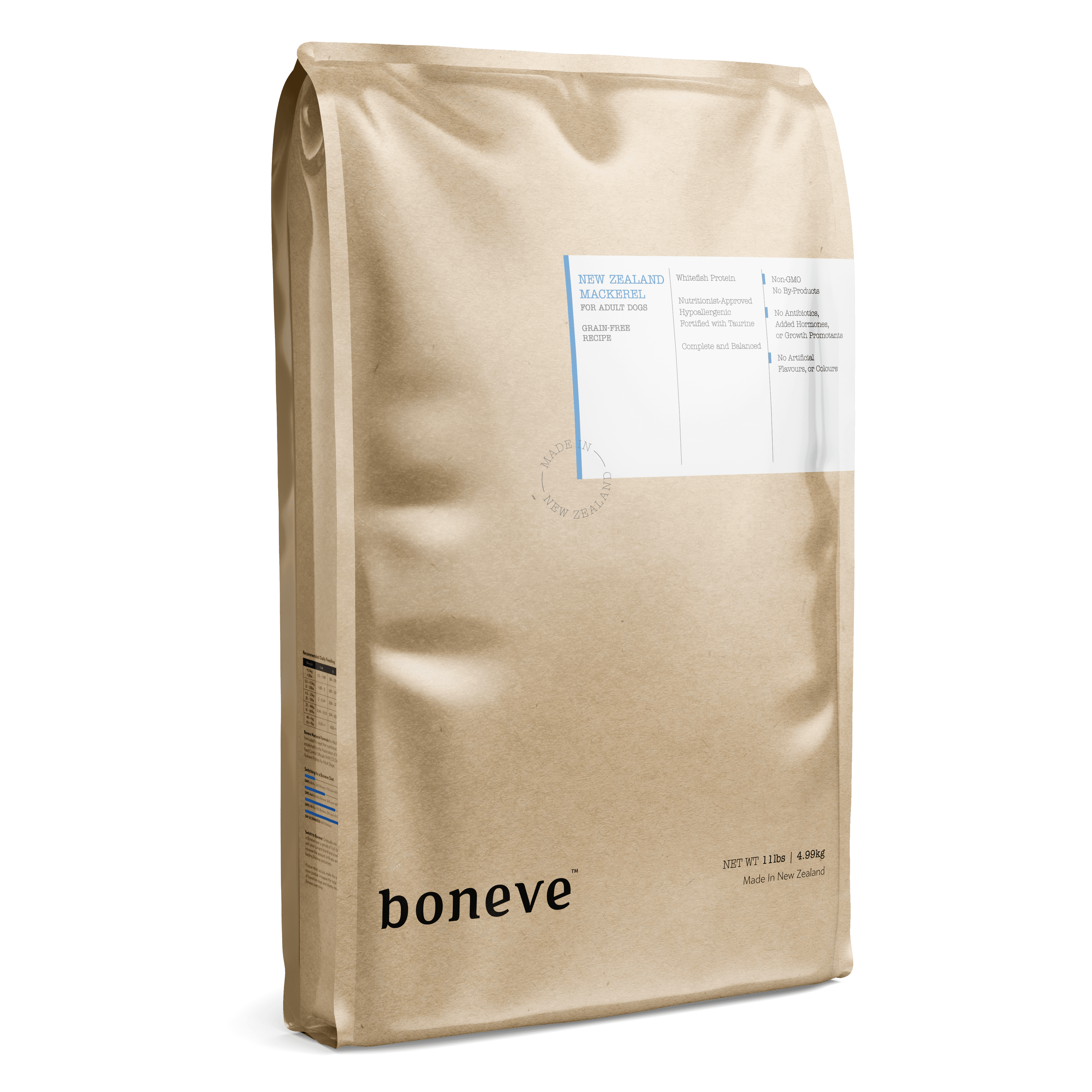 Boneve Grain Free Dry Dog Food (Mackerel), 4.99kg