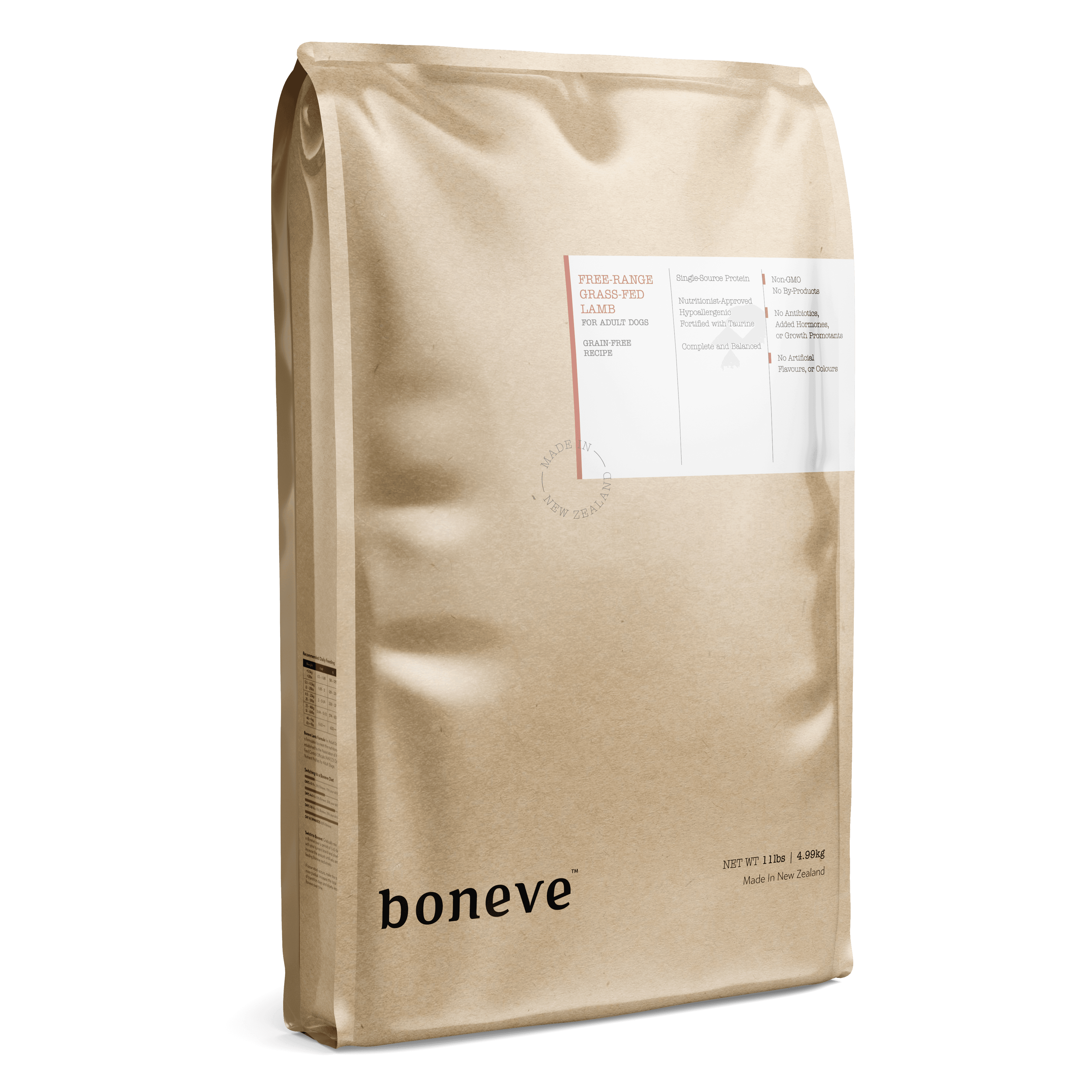 Boneve Grain Free Dry Dog Food (Lamb), 4.99kg