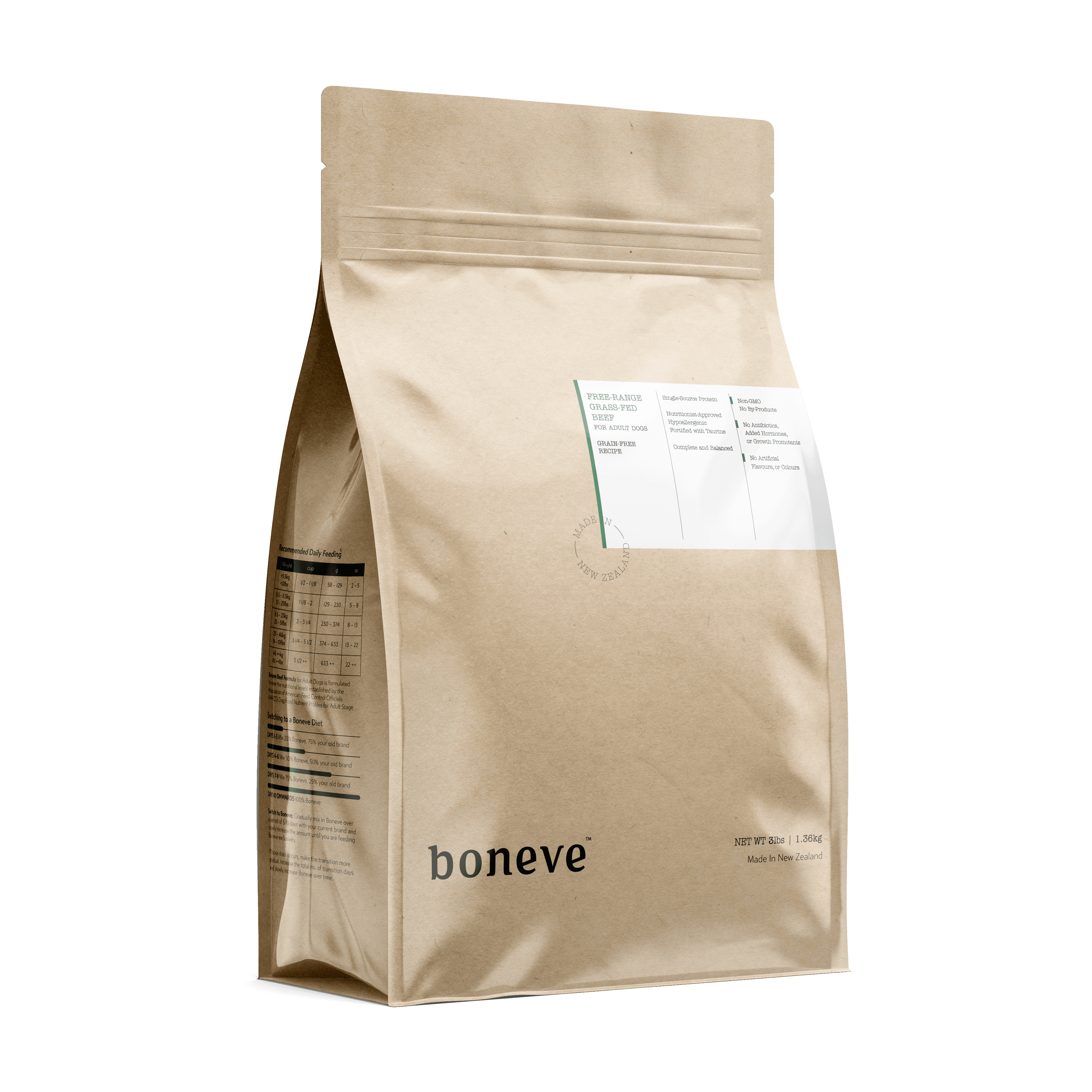 Boneve Grain Free Dry Dog Food (Beef), 1.36kg