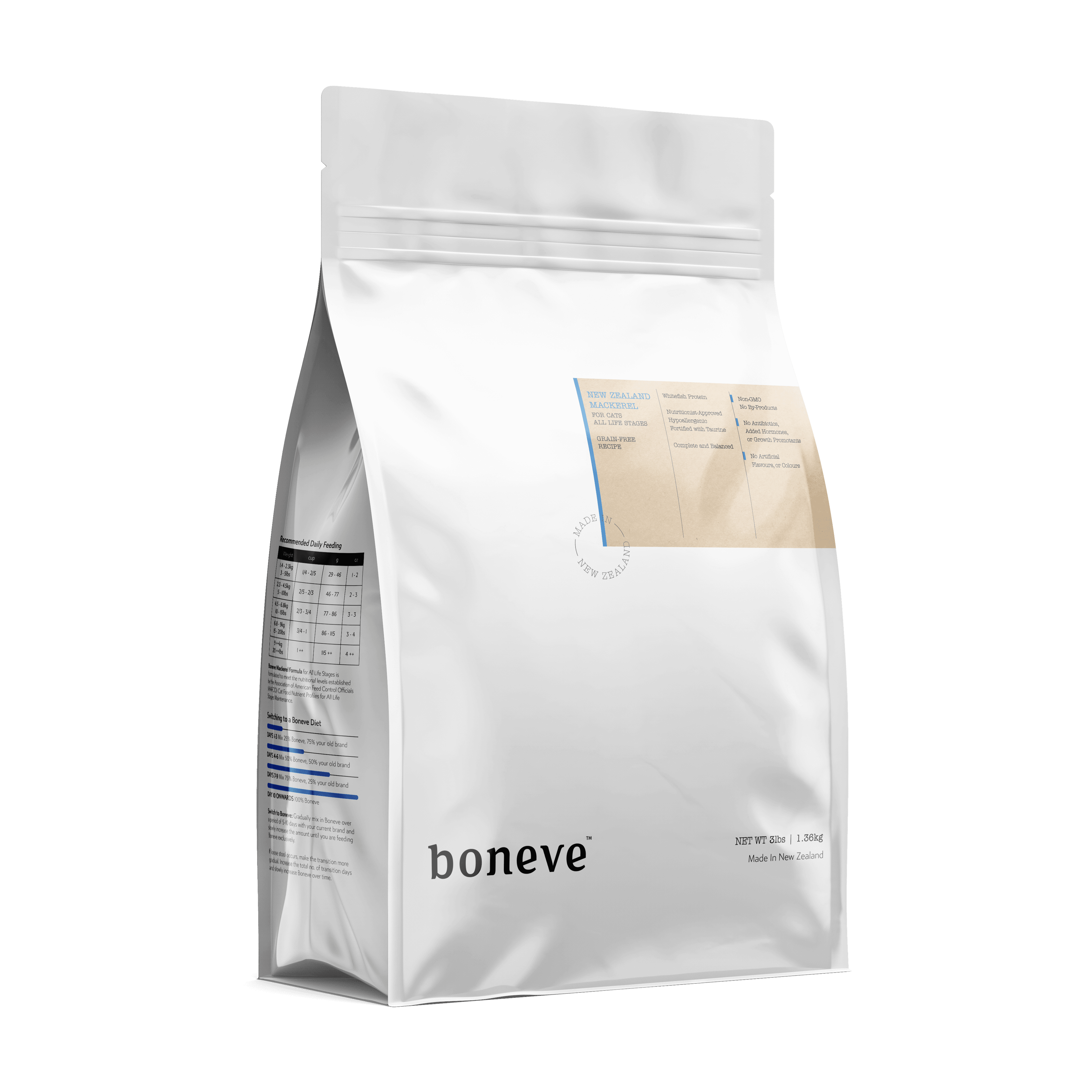 Boneve Grain Free Dry Cat Food (Mackerel), 1.36kg