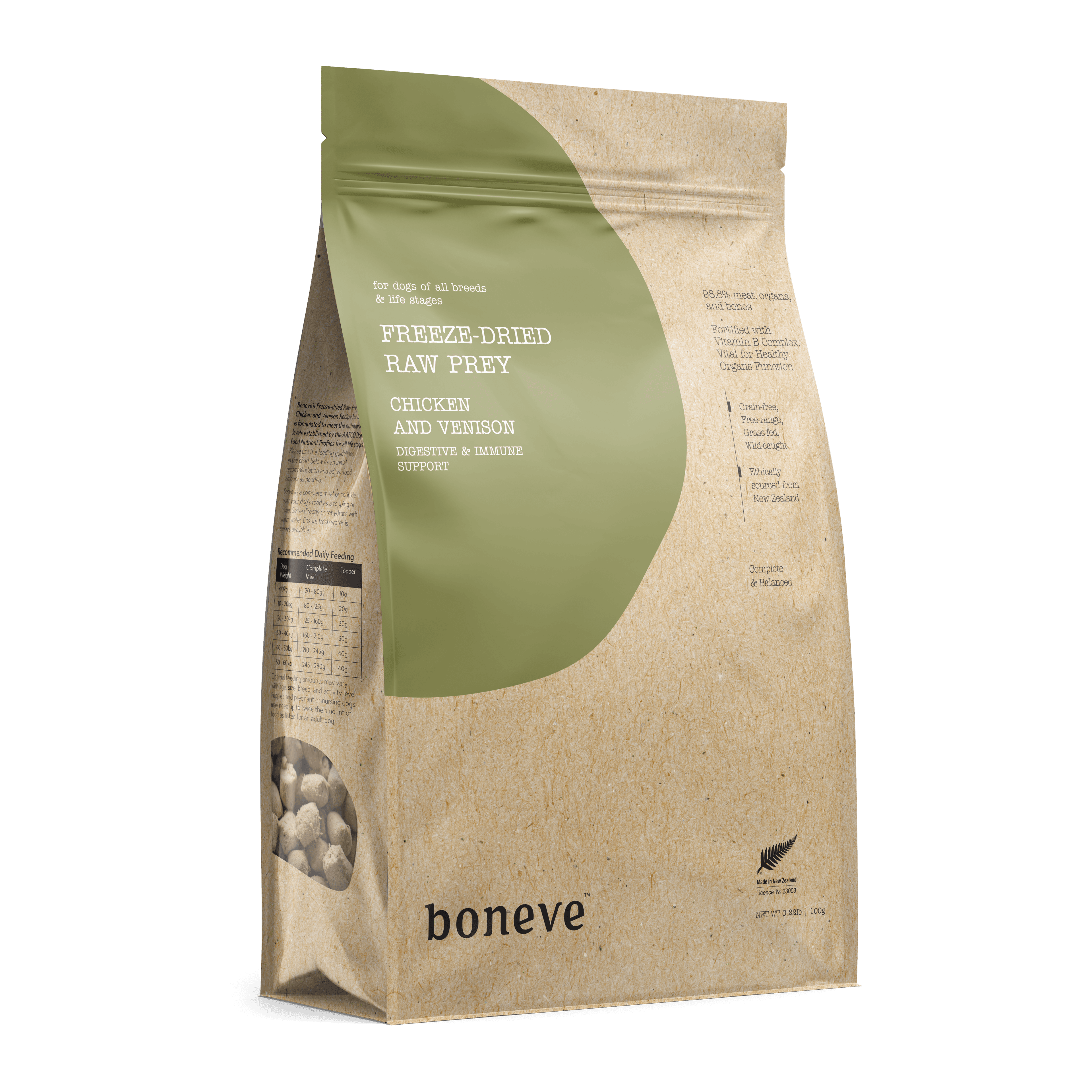 Boneve Freeze Dried Dog Food (Chicken & Venison), 100g