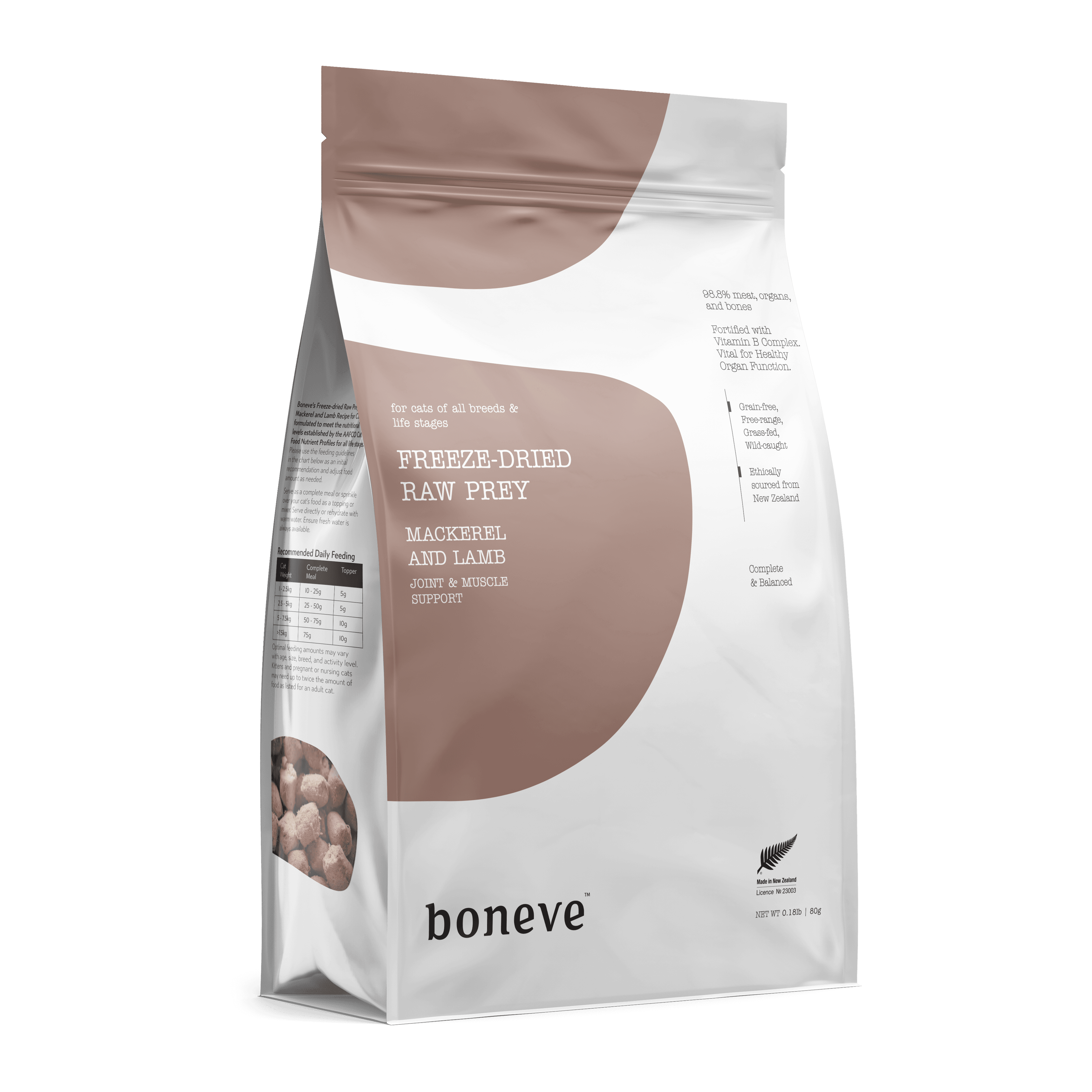 Boneve Freeze Dried Cat Food (Mackerel & Lamb), 80g