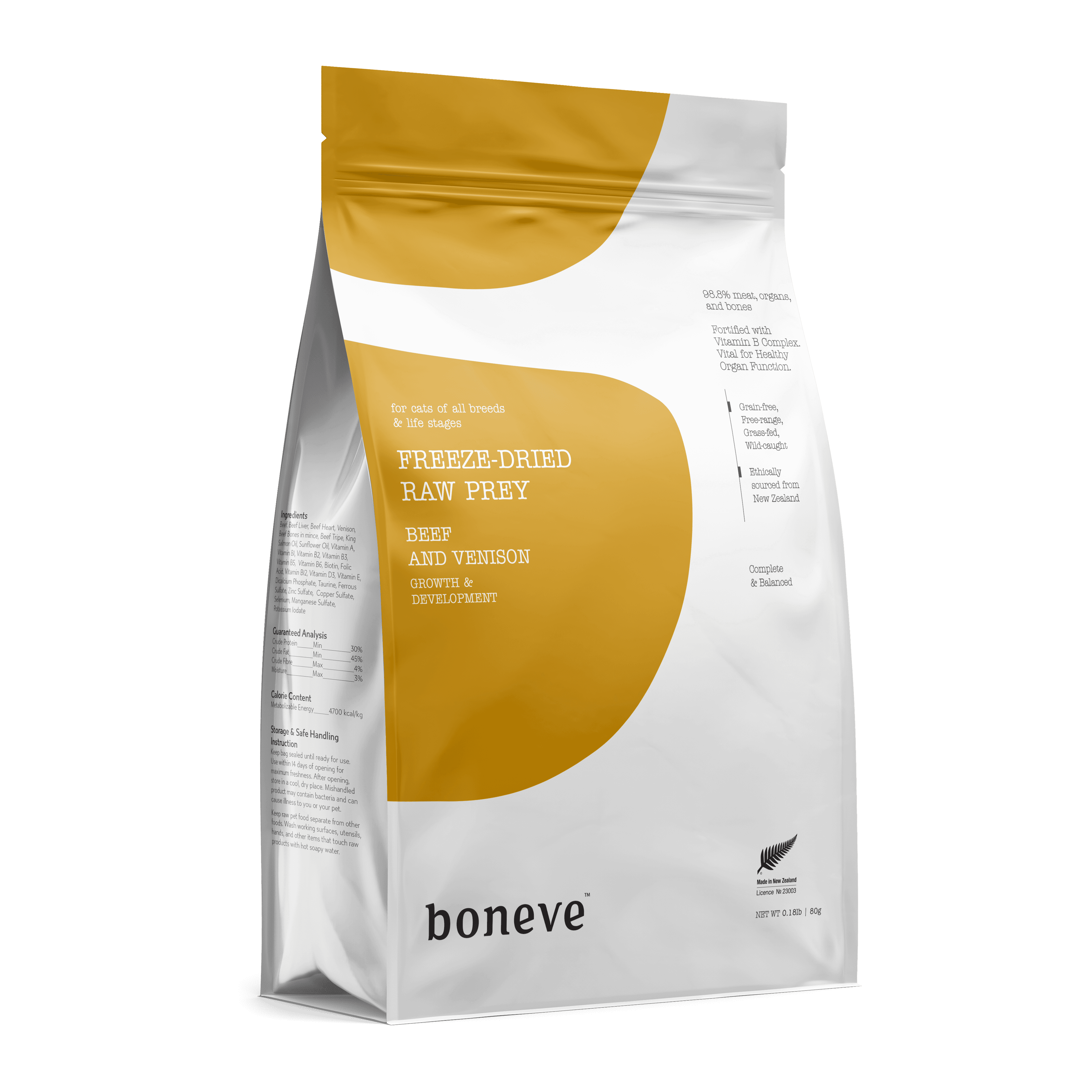Boneve Freeze Dried Cat Food (Beef & Venison), 80g