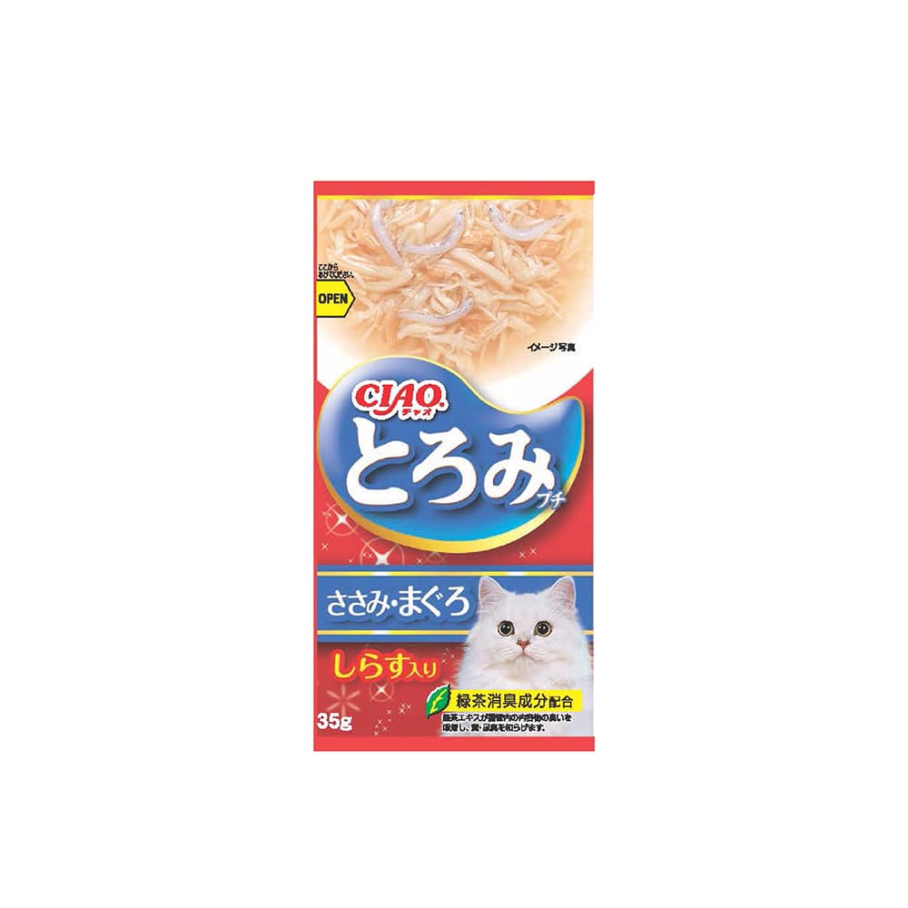 Ciao Toromi Line Pouches Cat Treats (Tuna & Whitebait), 35g x 4