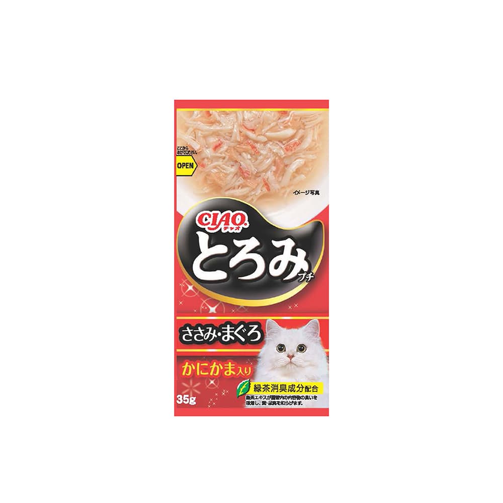 Ciao Toromi Line Pouches Cat Treats (Tuna & Crab stick), 35g x 4