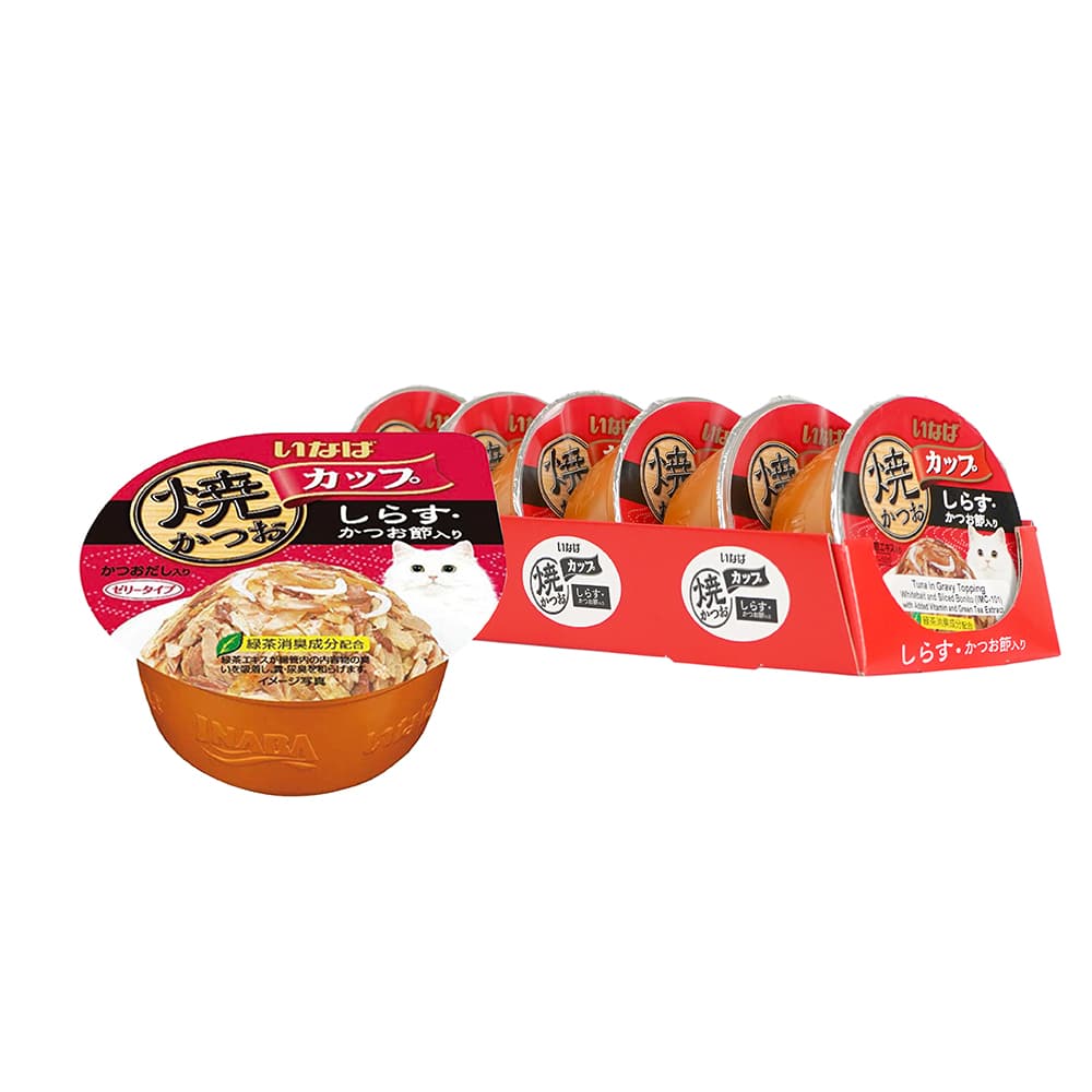 Ciao Grilled Cup Wet Cat Food (Tuna with Whitebait & Bonito), 80g x 6