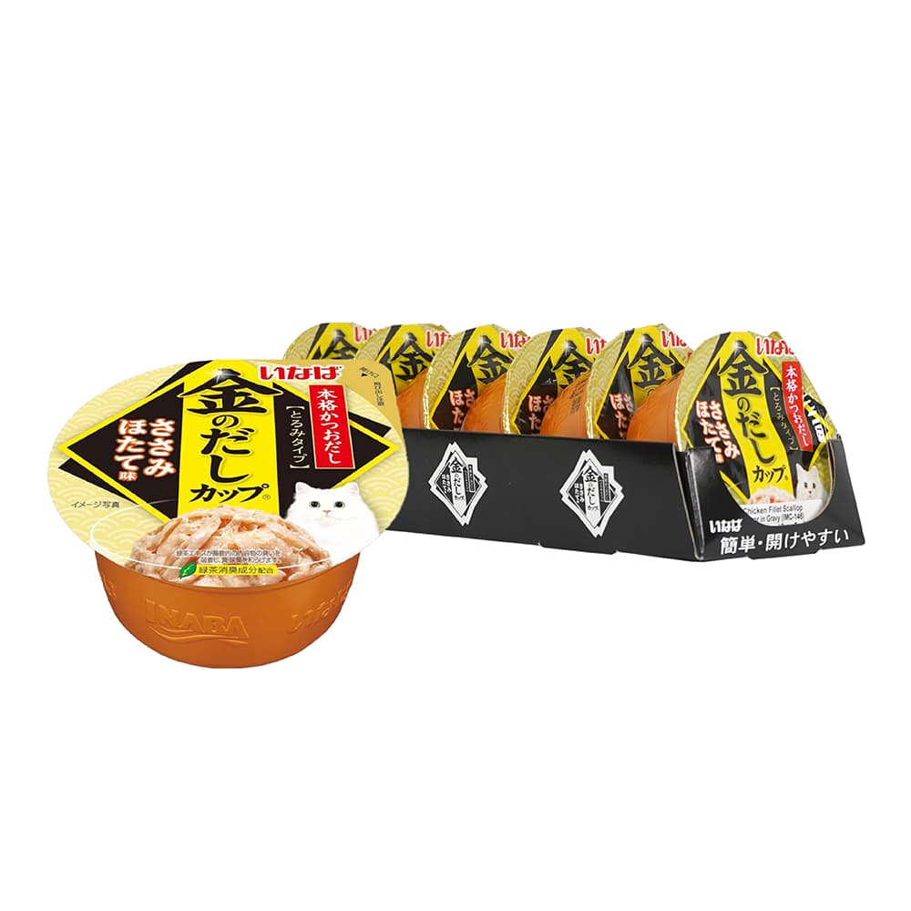 Ciao Kinnodashi Cup Wet Cat Food (Chicken Fillets with Scallop), 70g x 6