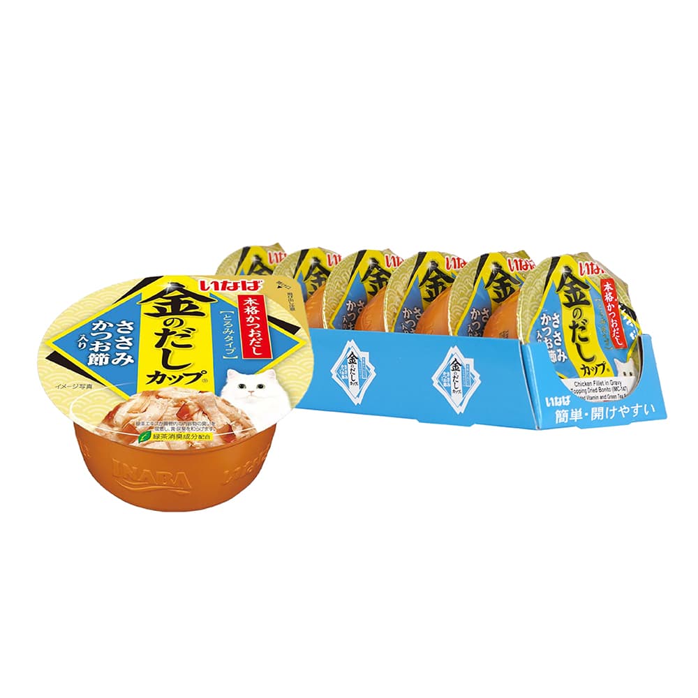 Ciao Kinnodashi Cup Wet Cat Food (Chicken Fillets with Dried Bonito), 70g x 6