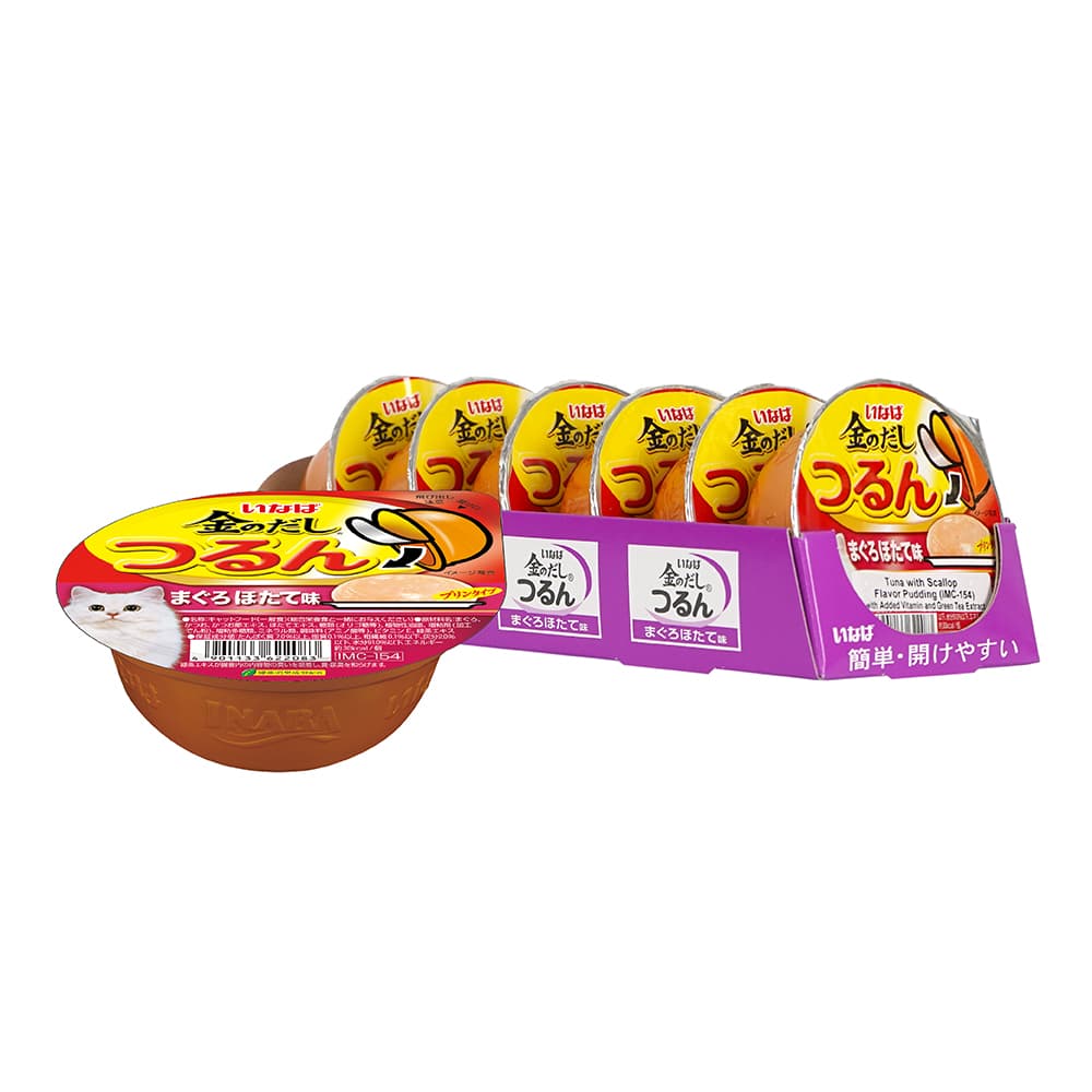 Ciao Tsurun Pudding Cup Wet Cat Food (Tuna & Scallop), 65g x 6