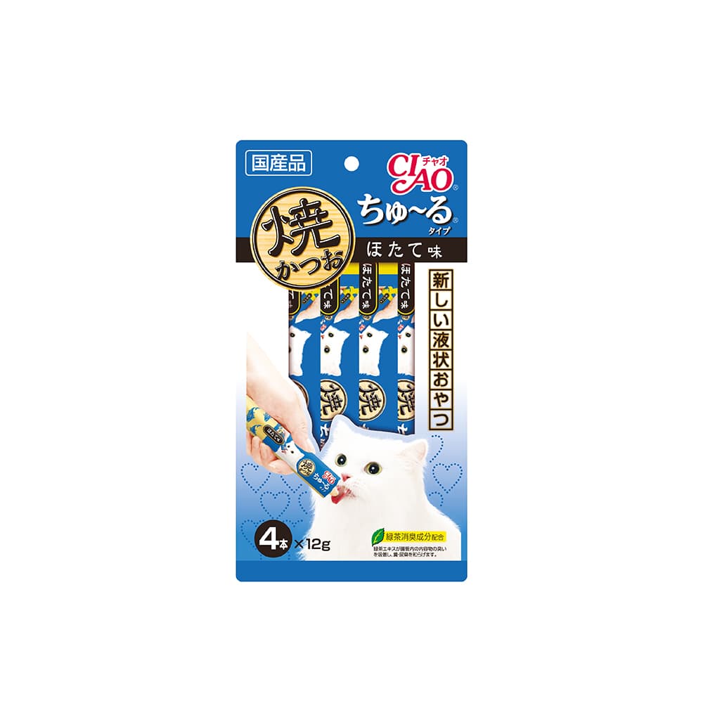 Ciao Churu Grilled Tuna Cat Treats (Scallop), 12g x 4