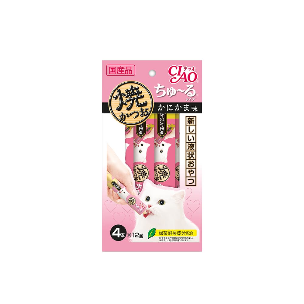 Ciao Churu Grilled Tuna Cat Treats (Crab), 12g x 4