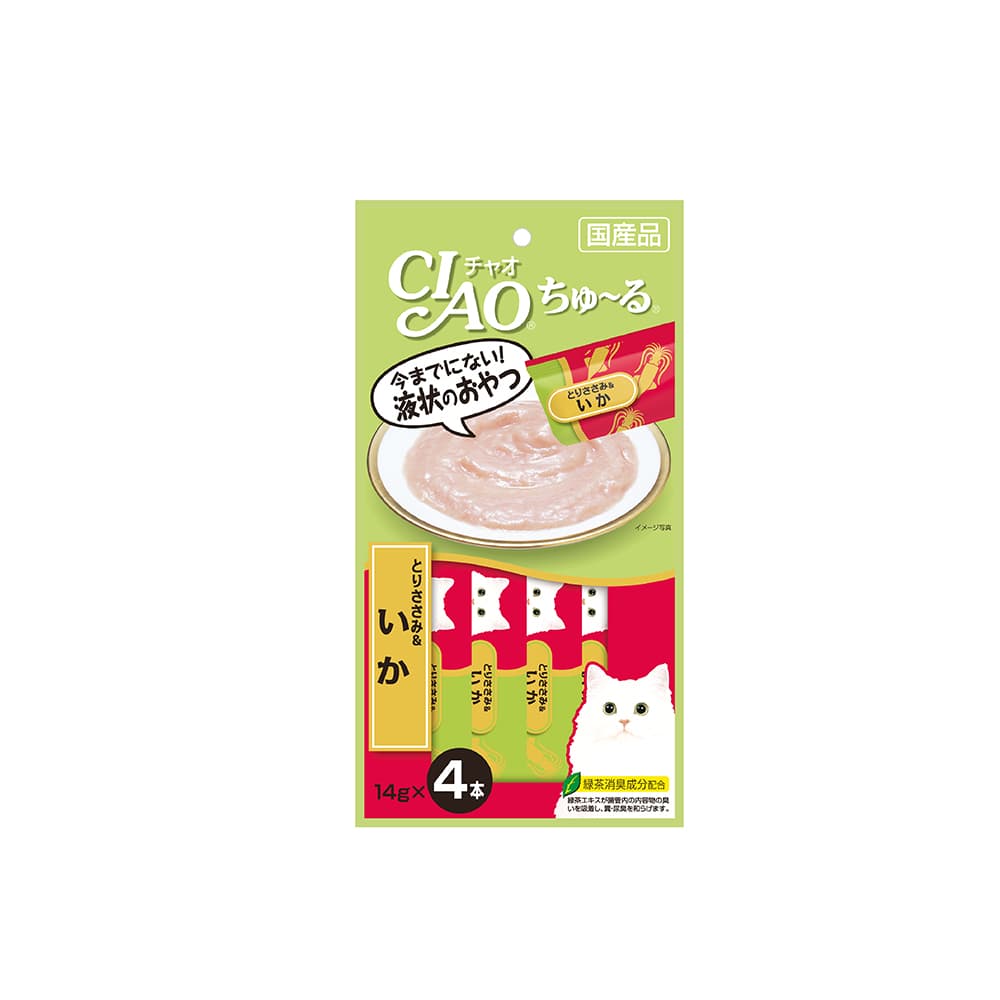Ciao Churu Cat Treats (Chicken & Squid), 14g x 4