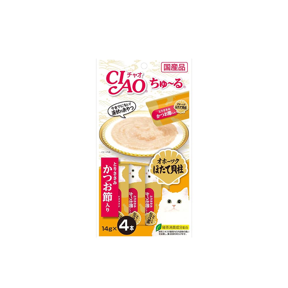 Ciao Churu Cat Treats (Chicken, Scallop, Bonito), 15g x 4