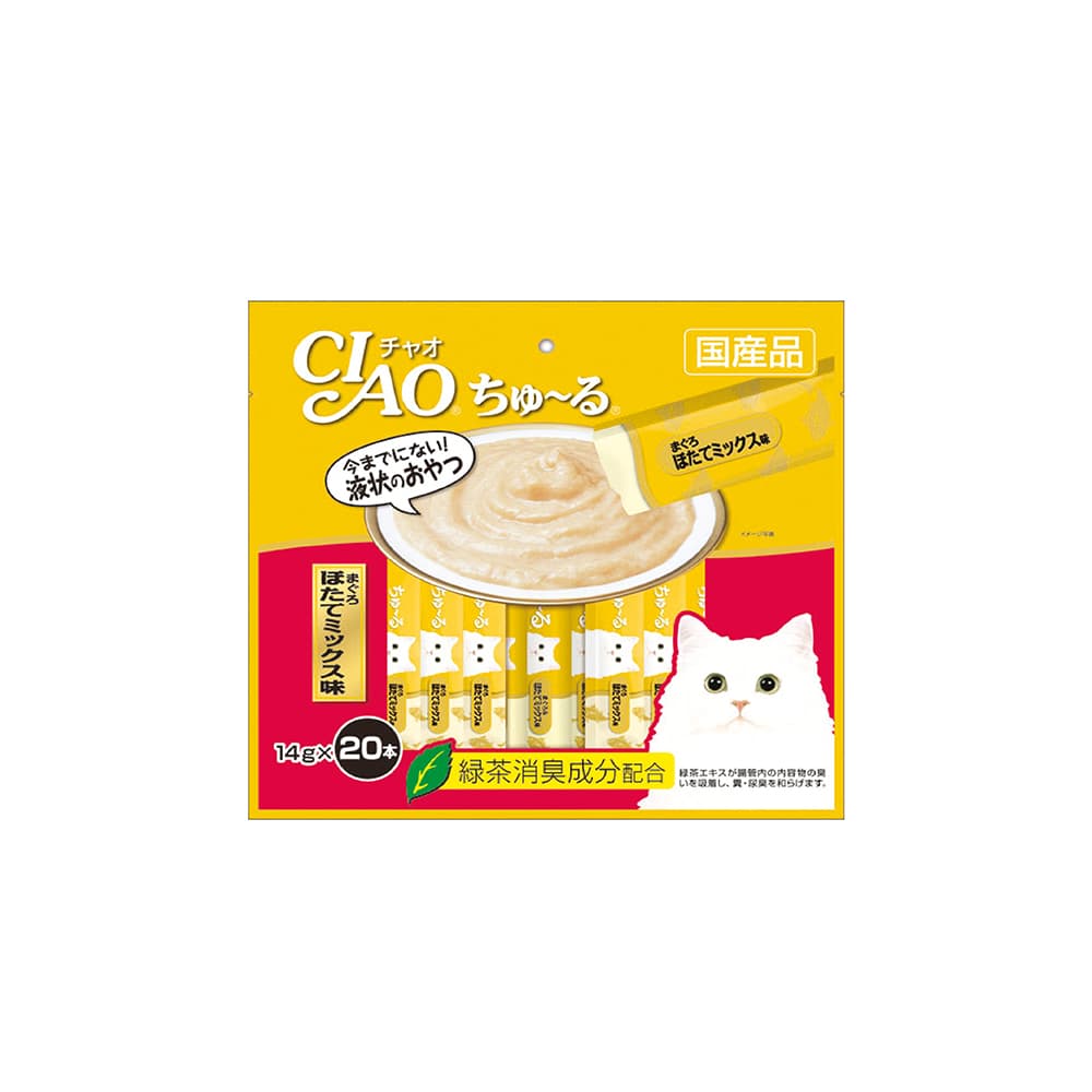 Ciao Churu Cat Treats (Tuna Scallop Mix), 14g x 20