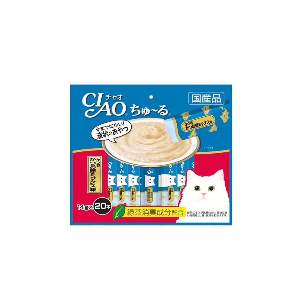 Ciao Churu Cat Treats (Tuna Bonito Mix), 14g x 20